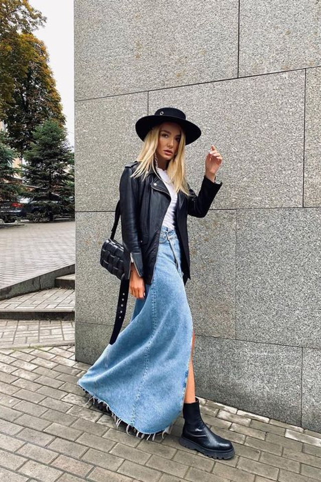 Съемка джинсовых юбок с акцентом на модные элементы и классический крой