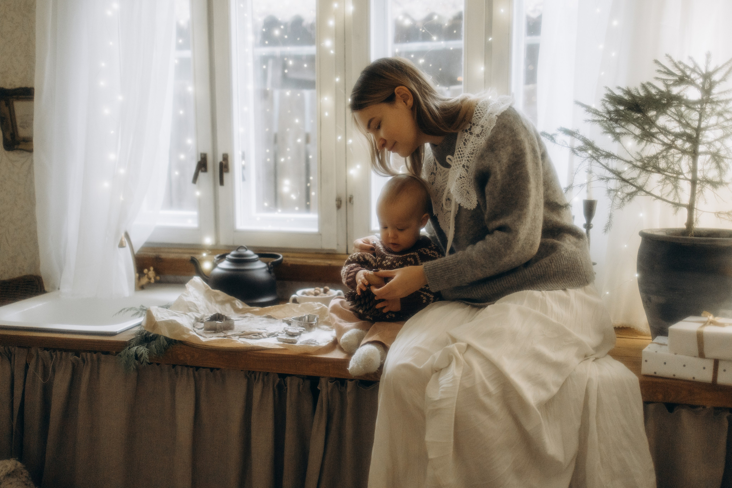 Зимнее утро с мамой. Семейный фотограф Москва Юлиана Фетисова