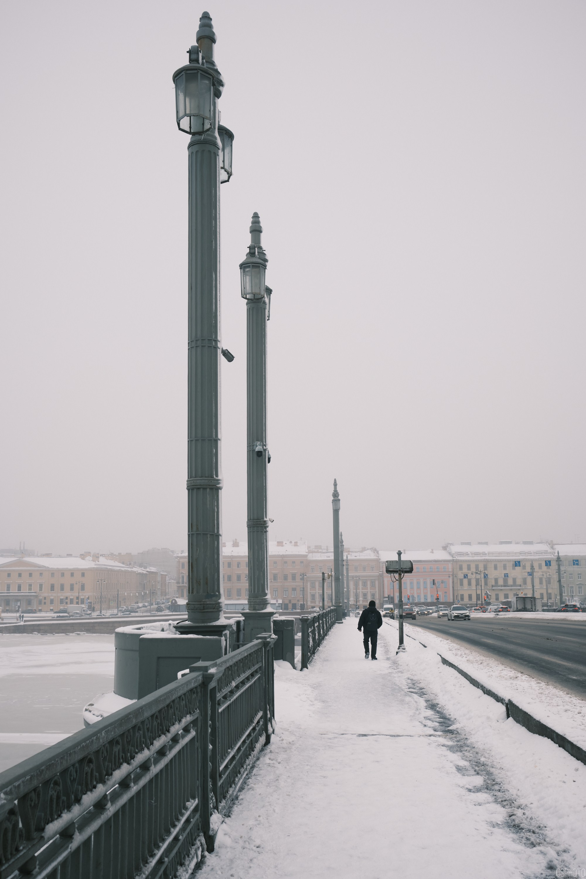Снег и туман в Санкт-Петербурге. Фотографъ Сергѣевъ. Поймать мгновеніе