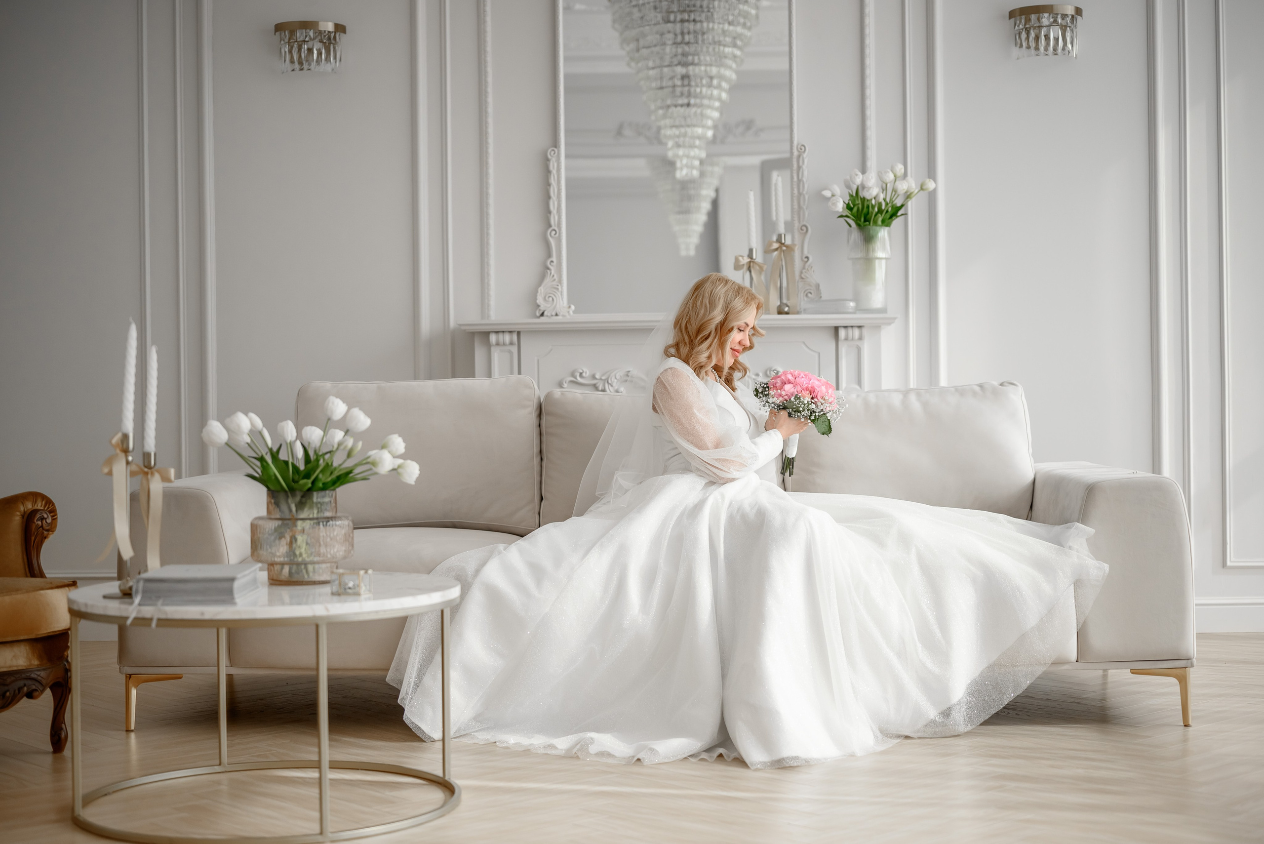 Свадебная фотосессия в студии. Юлия Басня семейный и свадебный фотограф в Донецке