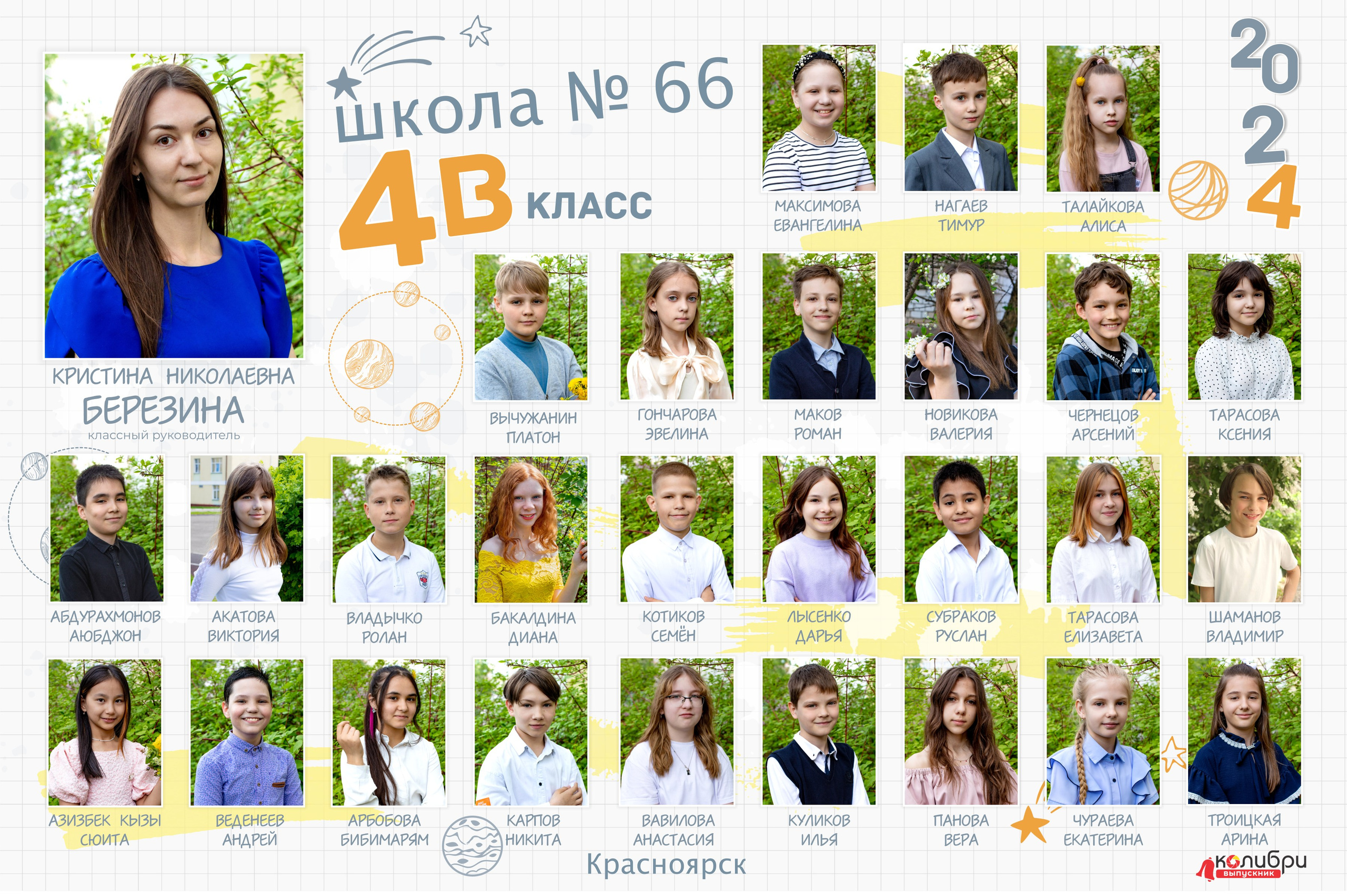 1 -4 класс. Выпускные альбомы в Красноярске. Студия Колибри