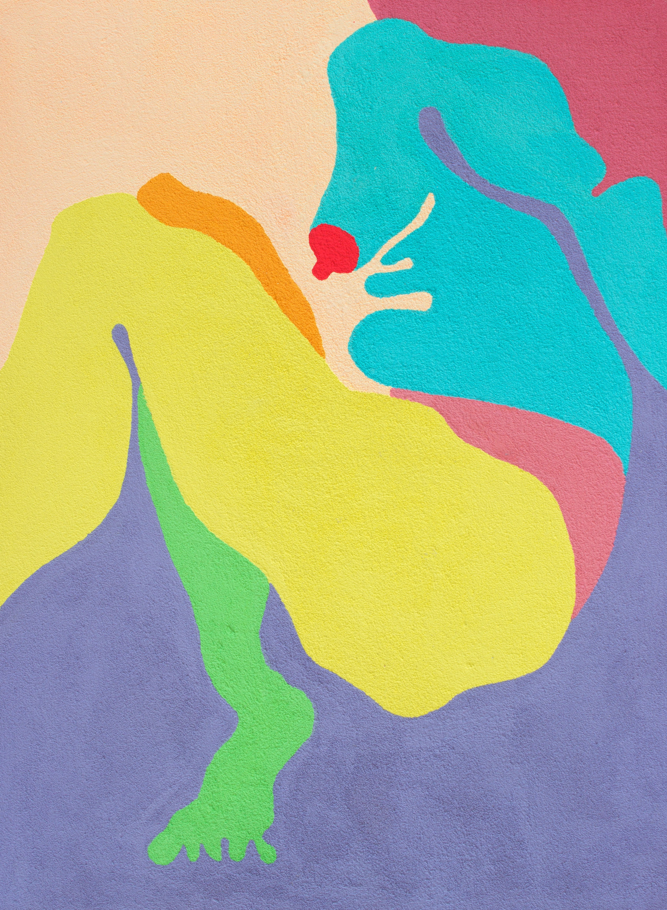 ПЯТАЯ 2 бумага, манка, гуашь, колеровочная паста 60х80 см 2020 г (в частной коллекции)