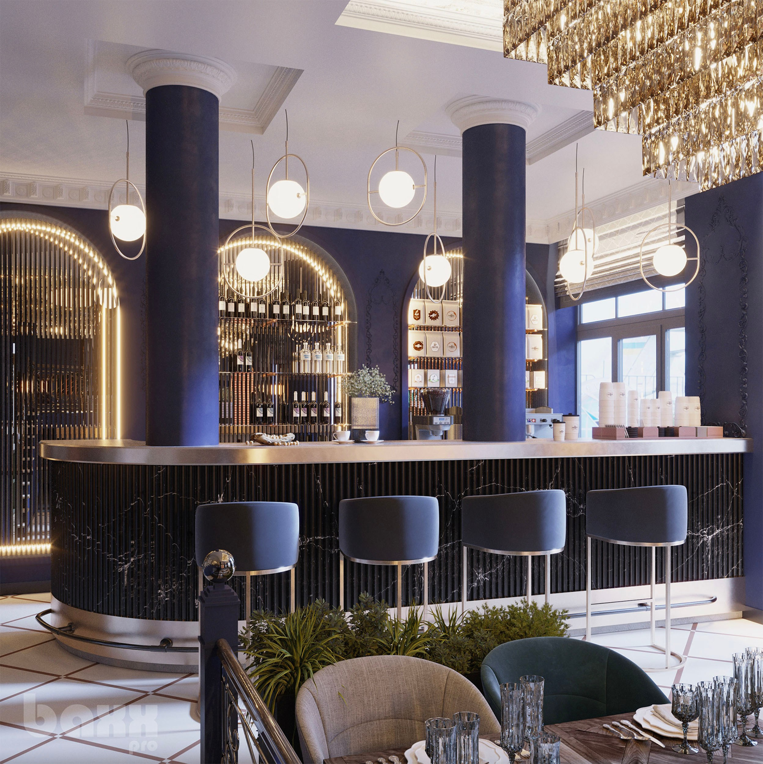 Restaurant Renovation — Modern Classic Interior Visualization. 3D INTERIOR AND ARCHITECTURE VISUALIZATION