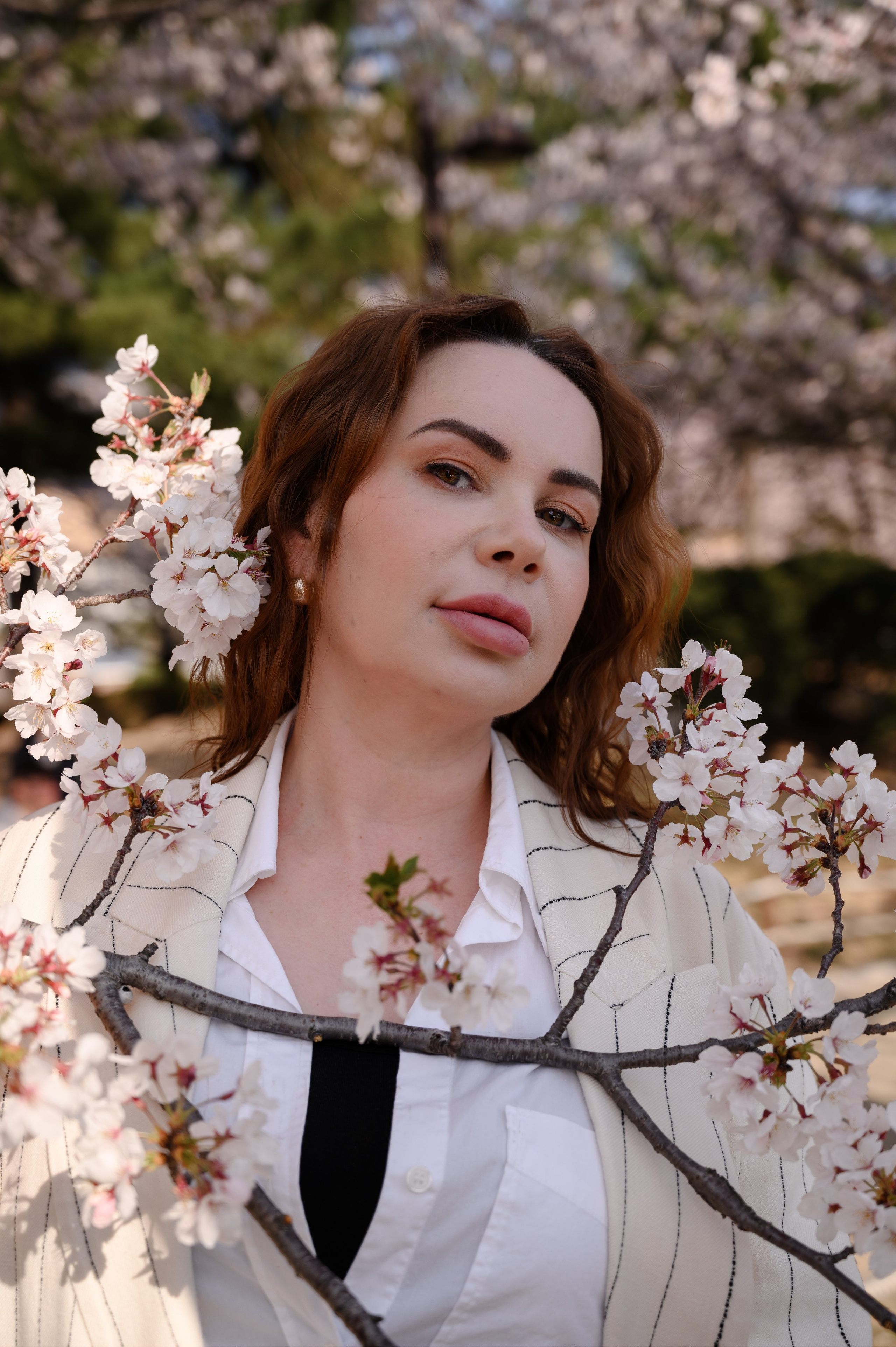 Cherry blossom portrait photography in Busan Korea spring season