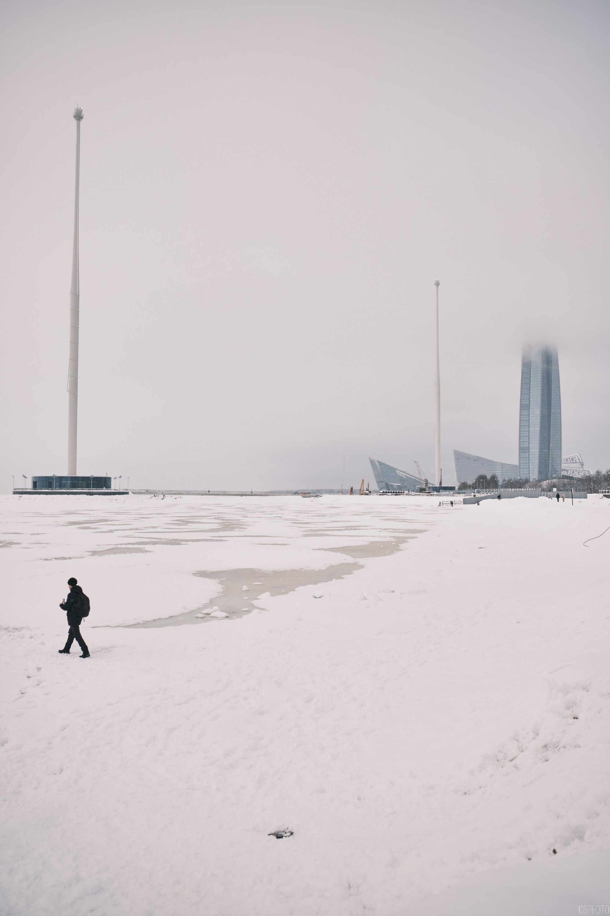 Снег и туман в Санкт-Петербурге. Фотографъ Сергѣевъ. Поймать мгновеніе