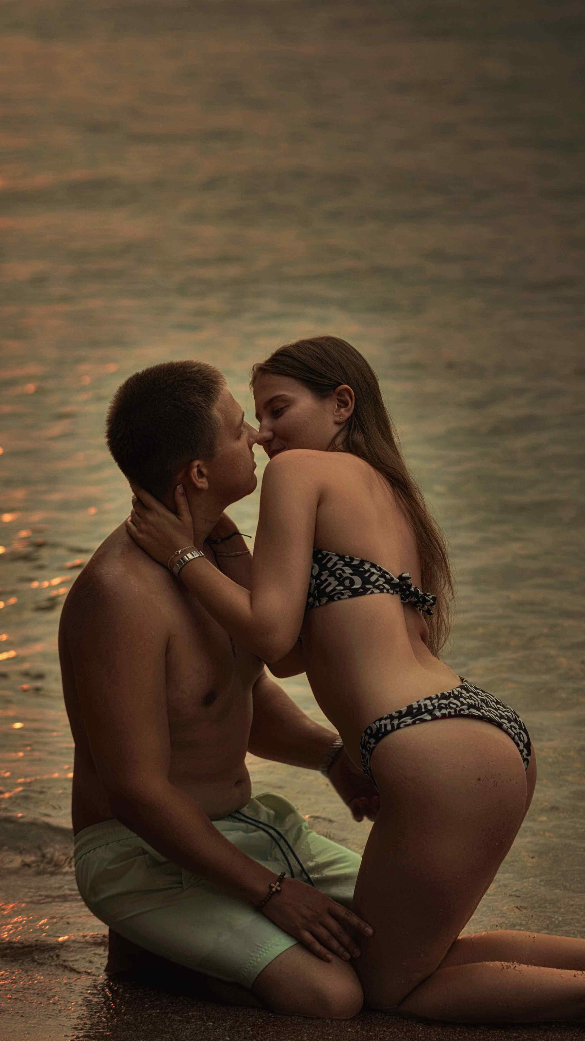 Love Story Photoshoot in Montenegro | Couple on the Beach at Sveti Stefan