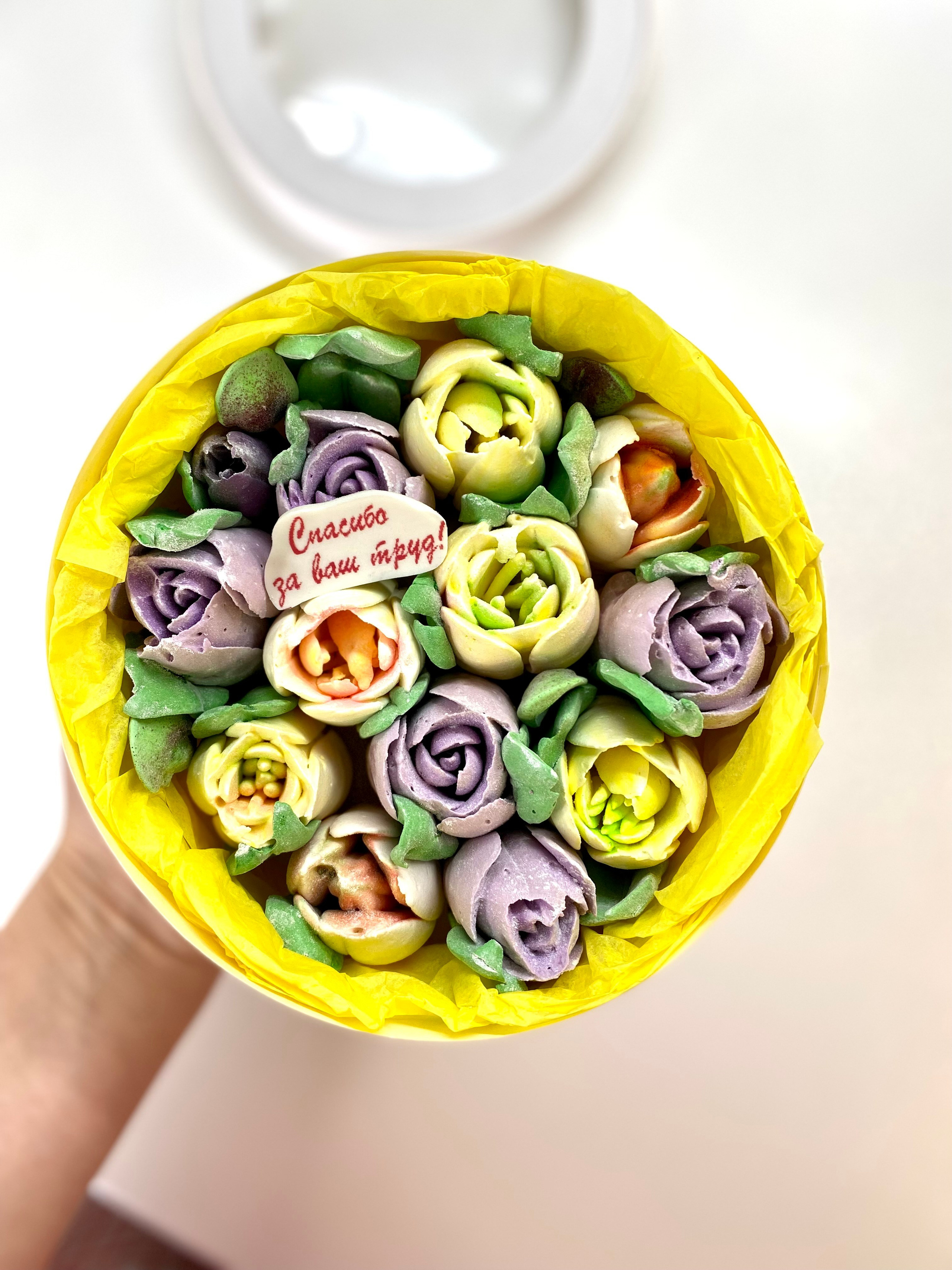 Тюльпаны из зефира в коробке. Katyasugarsugar капкейки, зефир, торты Москва