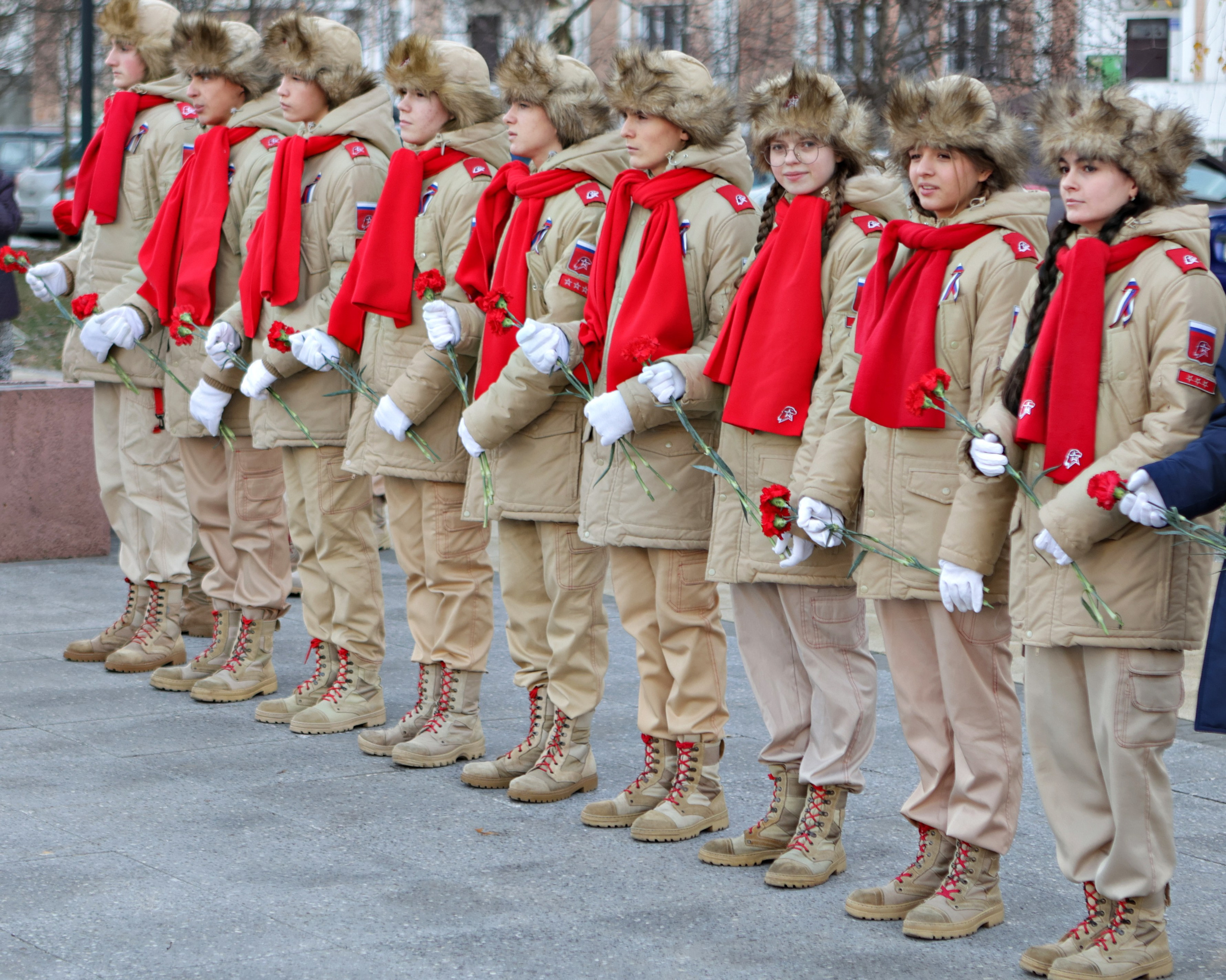 Отряд Юнармии г. Подольск возложение цветов 5 декабря