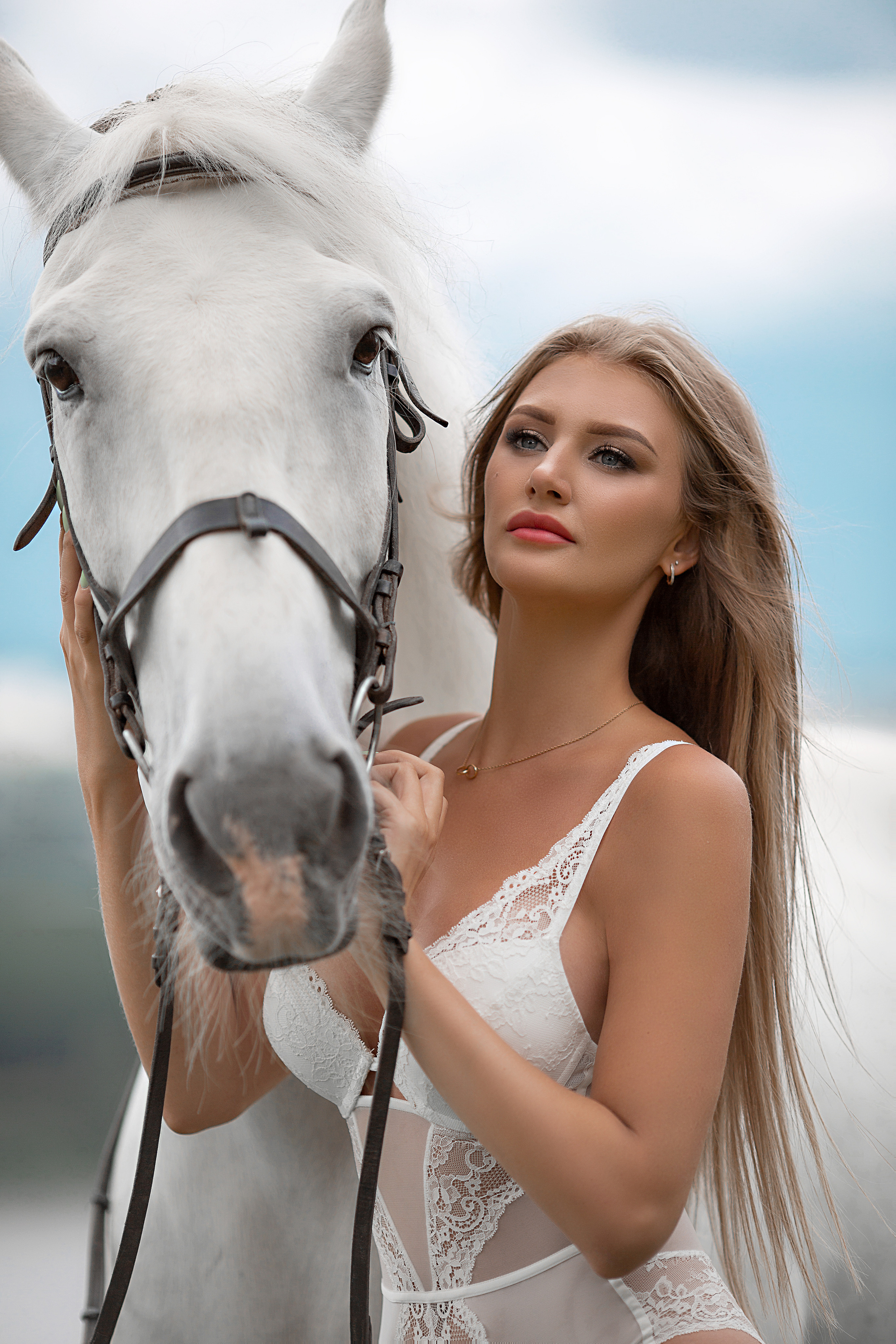 Фотосессия Натальи с Воробьем и Бризом. Фотосессия с лошадьми в Нижнем Новгороде