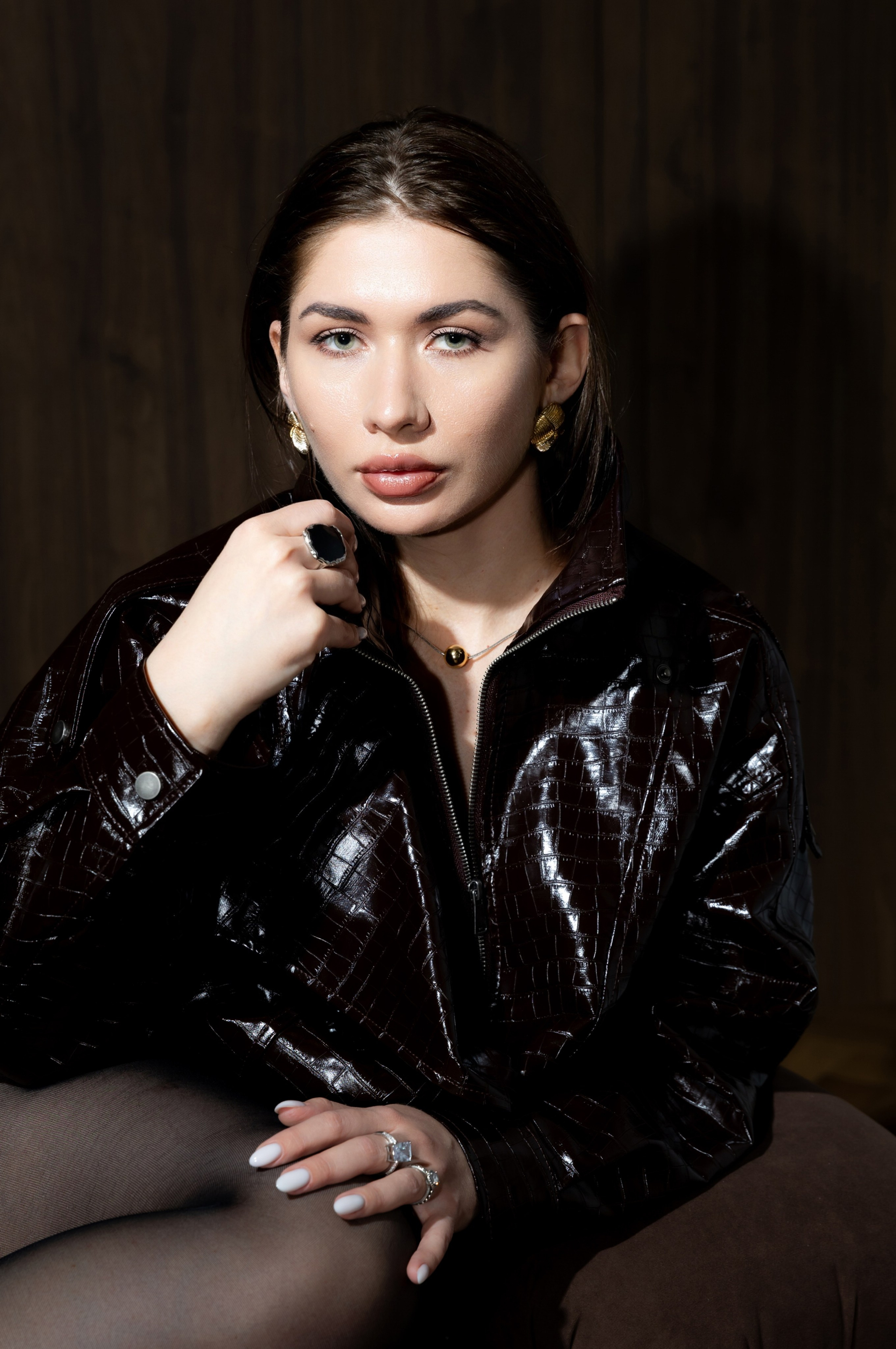 Фотосессия Кати в куртке и колготках. Фотограф-стилист в Москве Юлия Герман