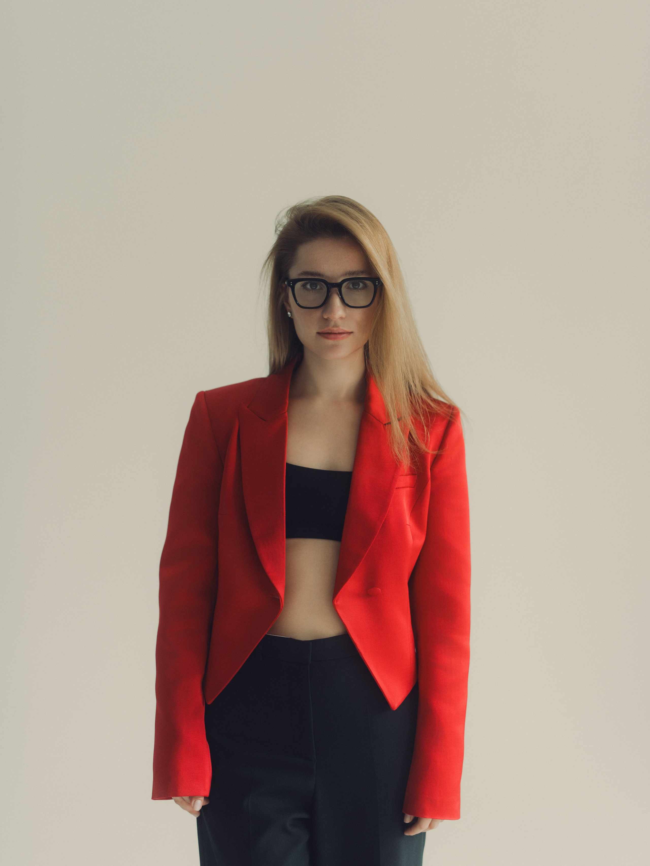 Women's photo session in the studio and outdoors