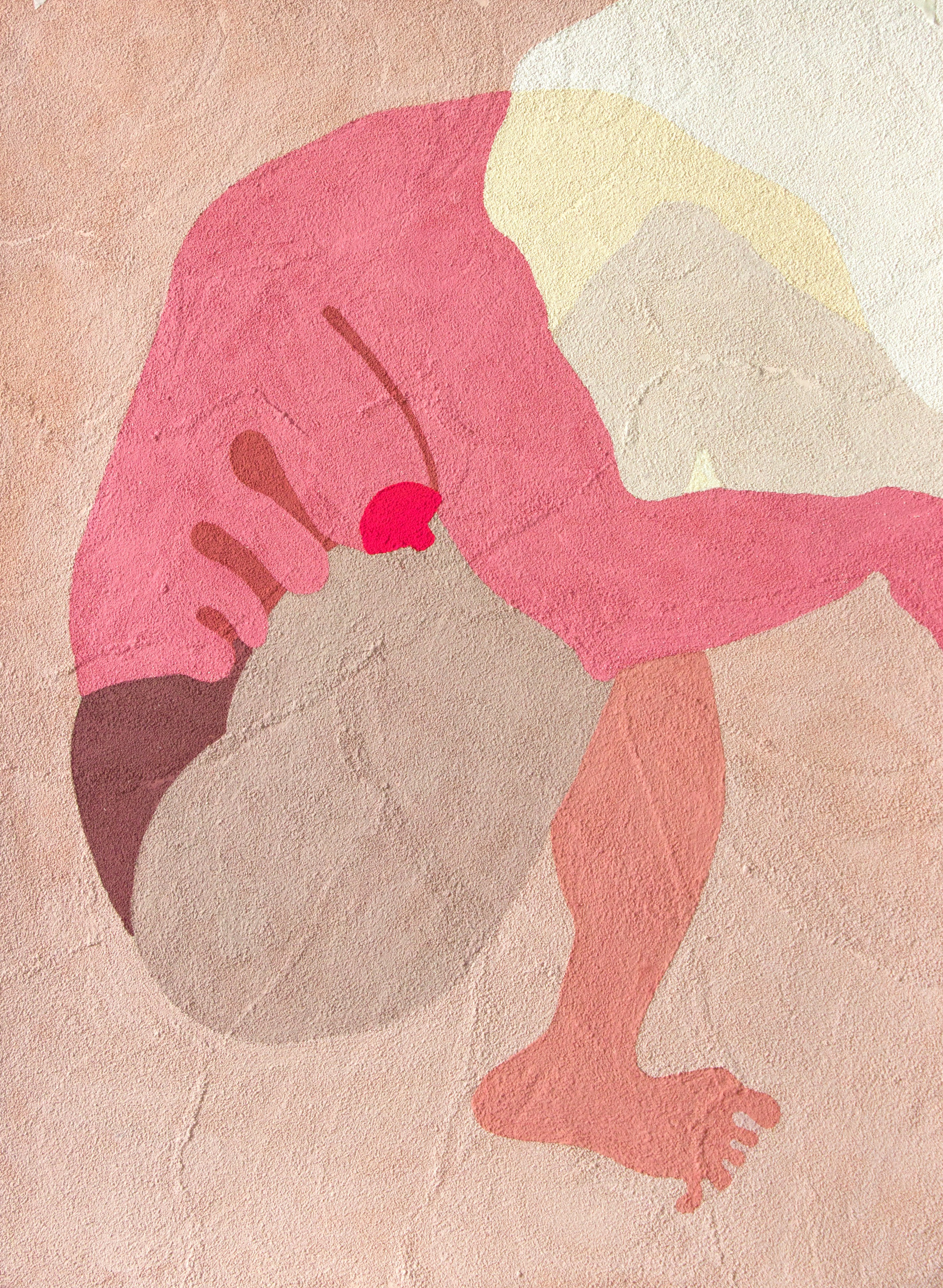 ЧЕТВЕРТАЯ 2 бумага, манка, гуашь, колеровочная паста 60х80 см 2019 г 25.000 р