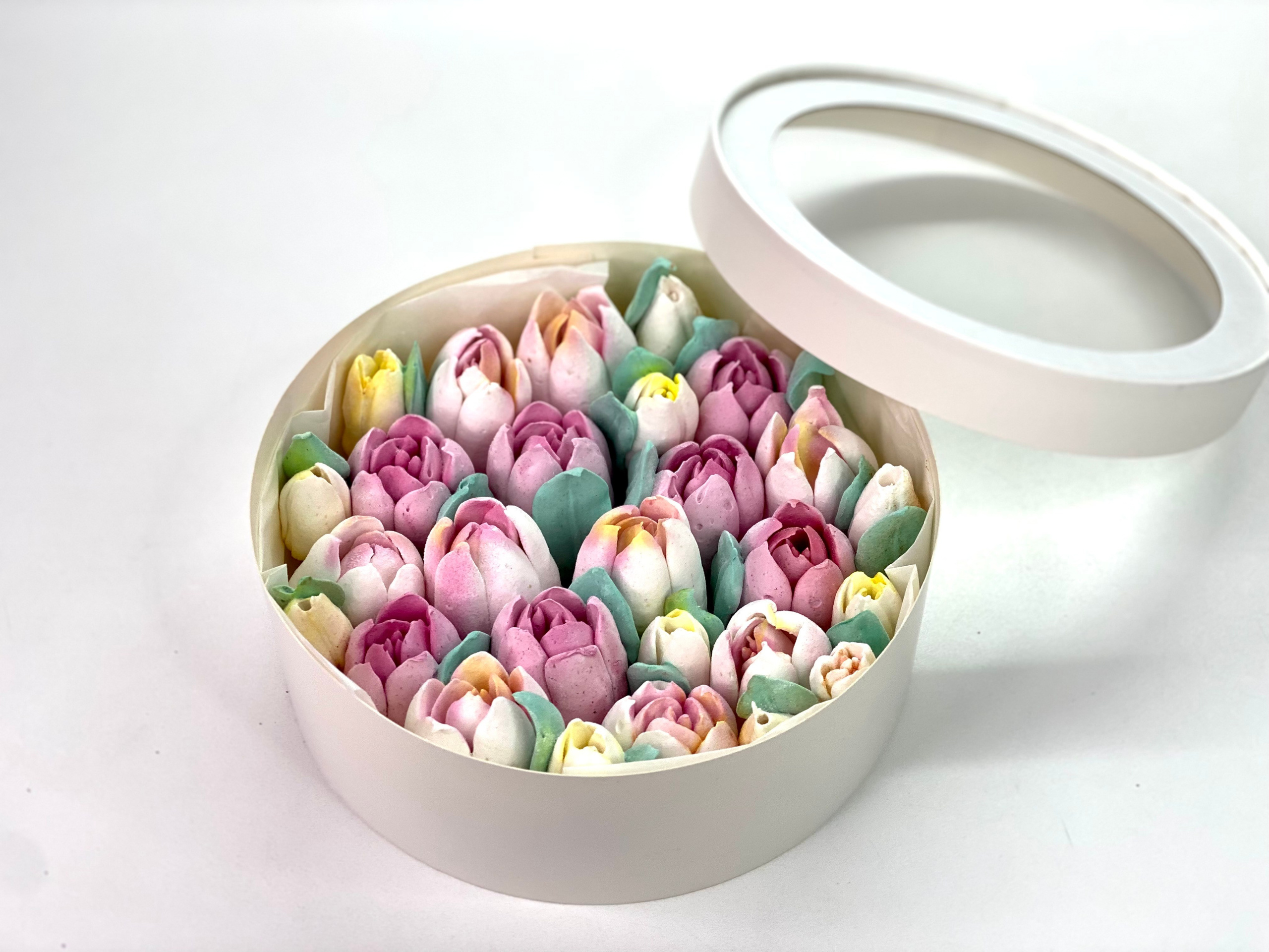 Тюльпаны из зефира в коробке. Katyasugarsugar капкейки, зефир, торты Москва