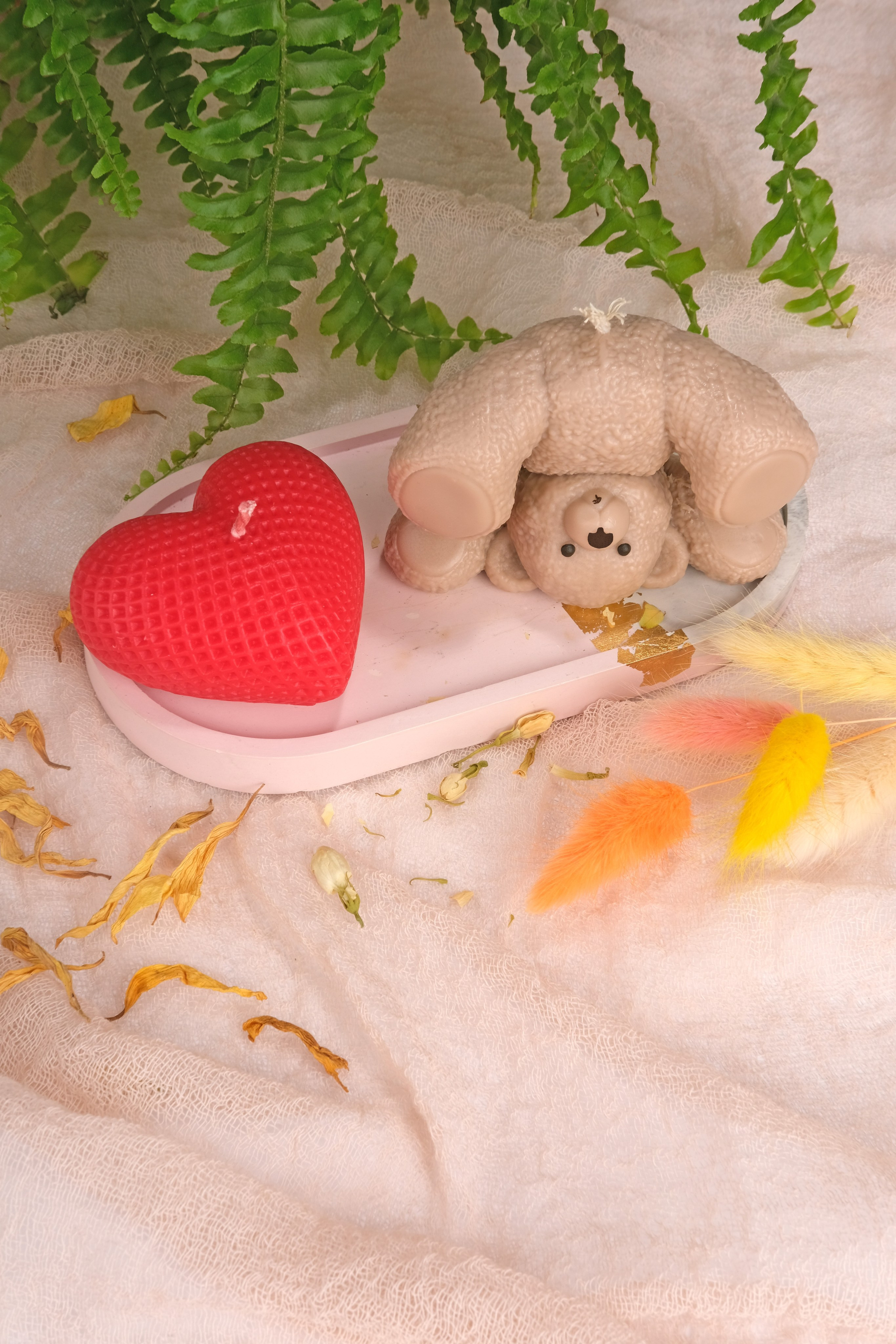 Набор свечей Мишка и сердце