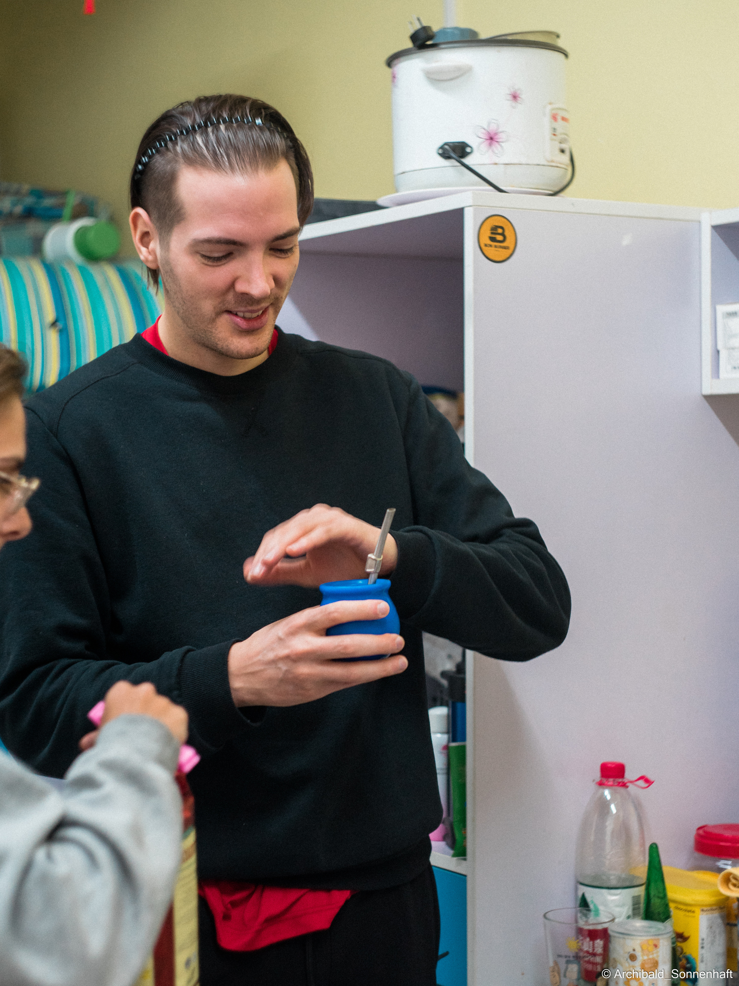 Argentine mate with our Argentine friend. Photographer in Guangzhou, China. Archibald Sonnenhaft