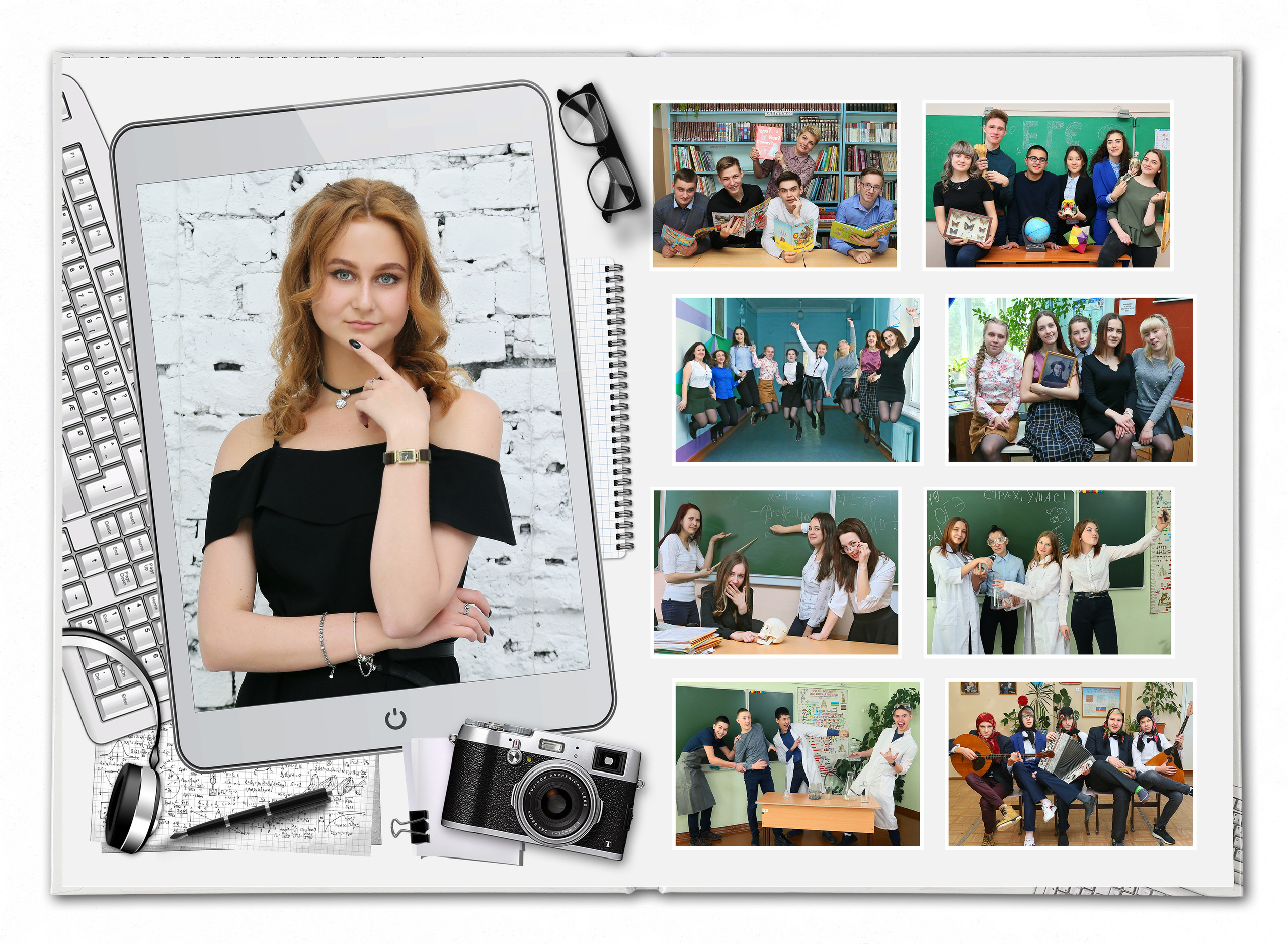 Фотокнига «Белый кирпич». Создание стильных выпускных альбомов