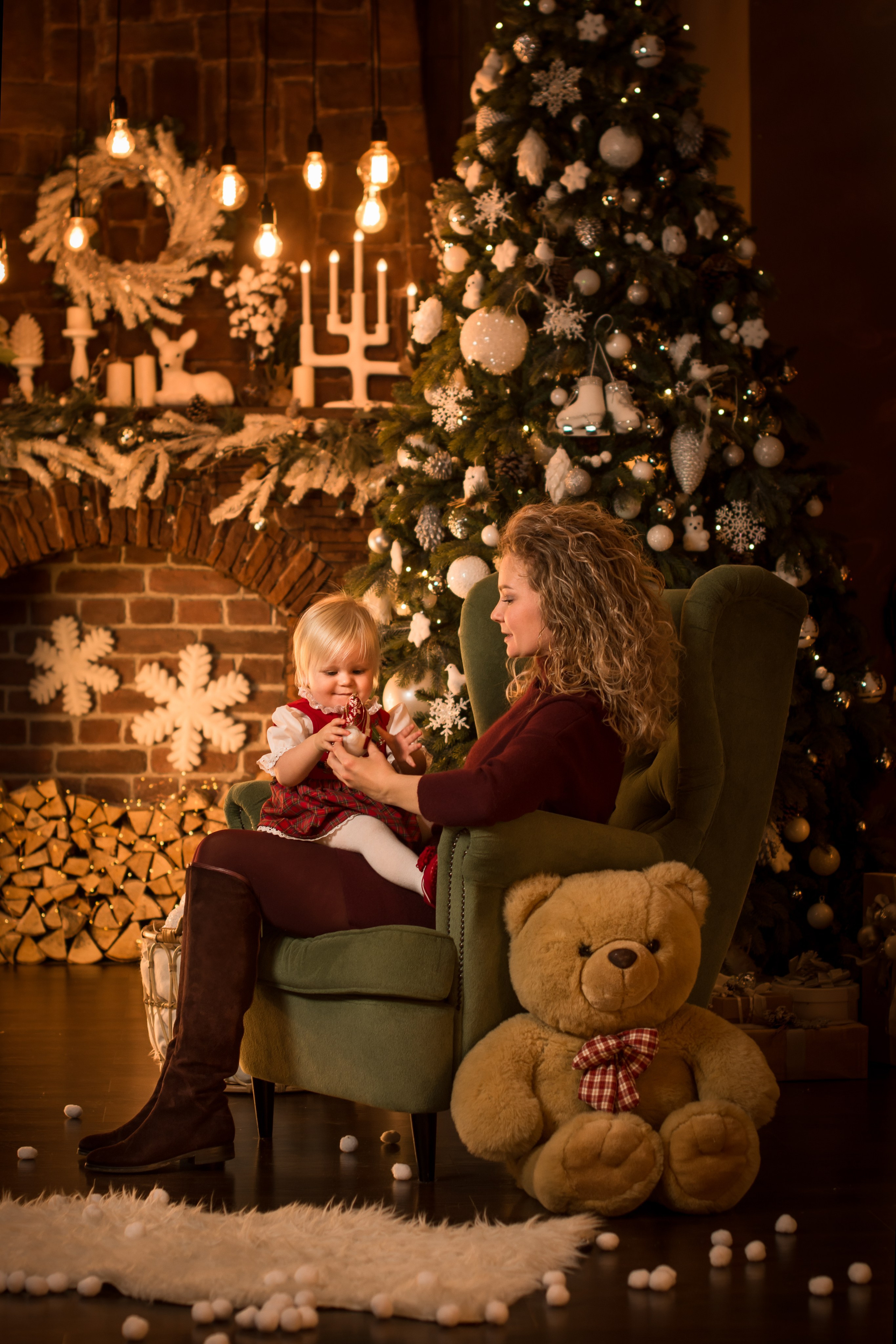 🎄 Новогодняя семейная фотосессия в студии. Фотосессия беременности — Крылова Натали — Москва