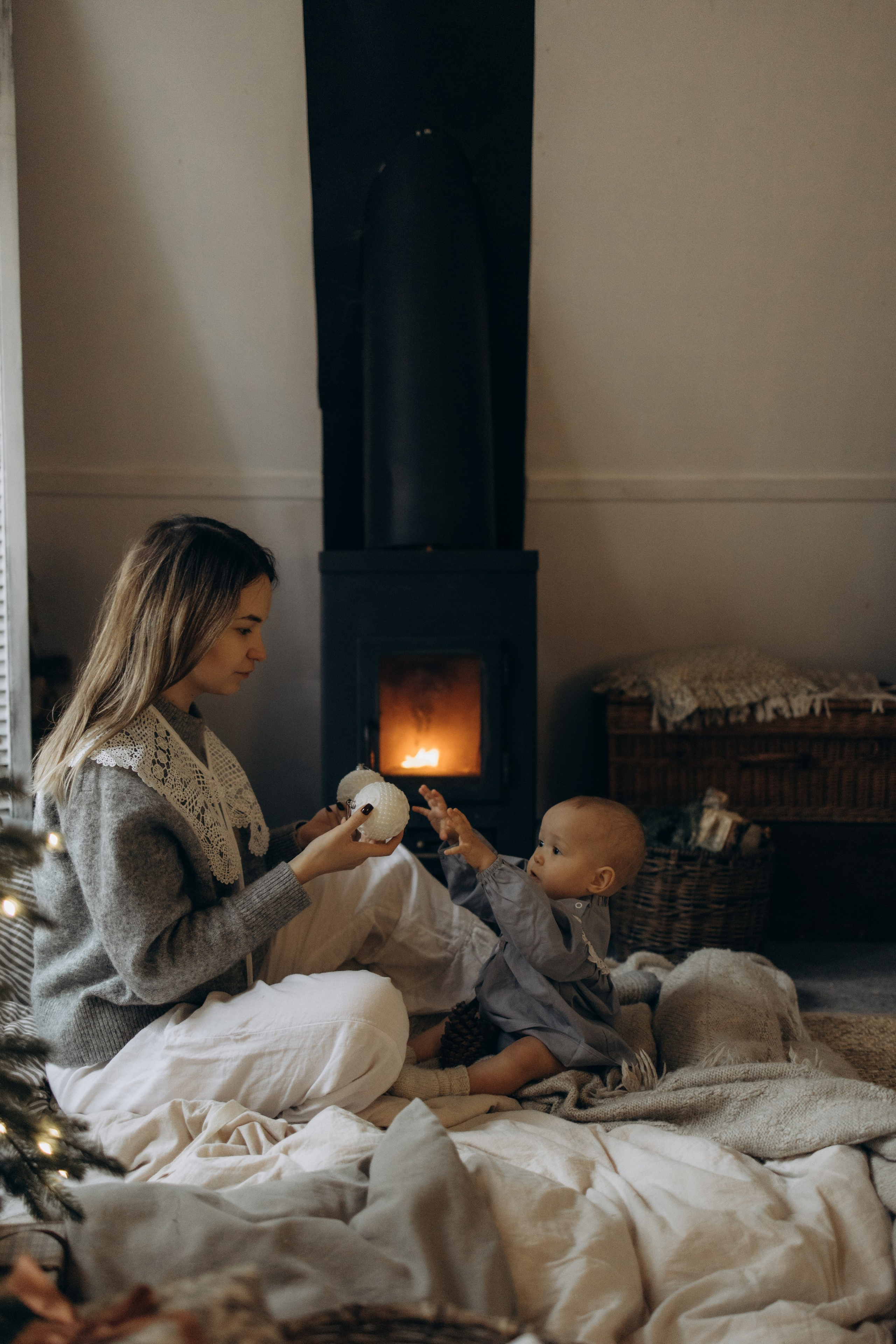 Зимнее утро с мамой. Семейный фотограф Москва Юлиана Фетисова