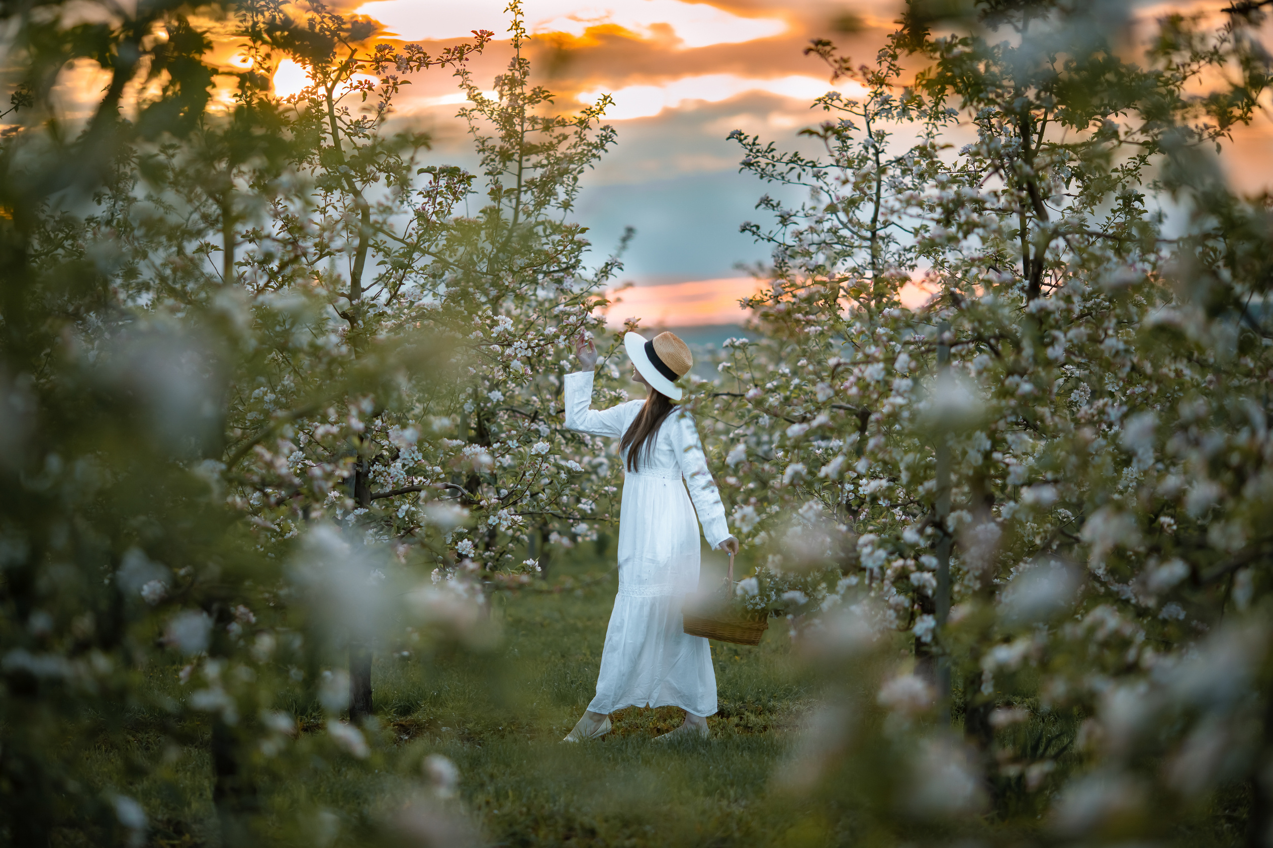 Фотопрогулка для Яны в цветущем саду. Женский семейный фотограф Тула Москва Захарова Анна