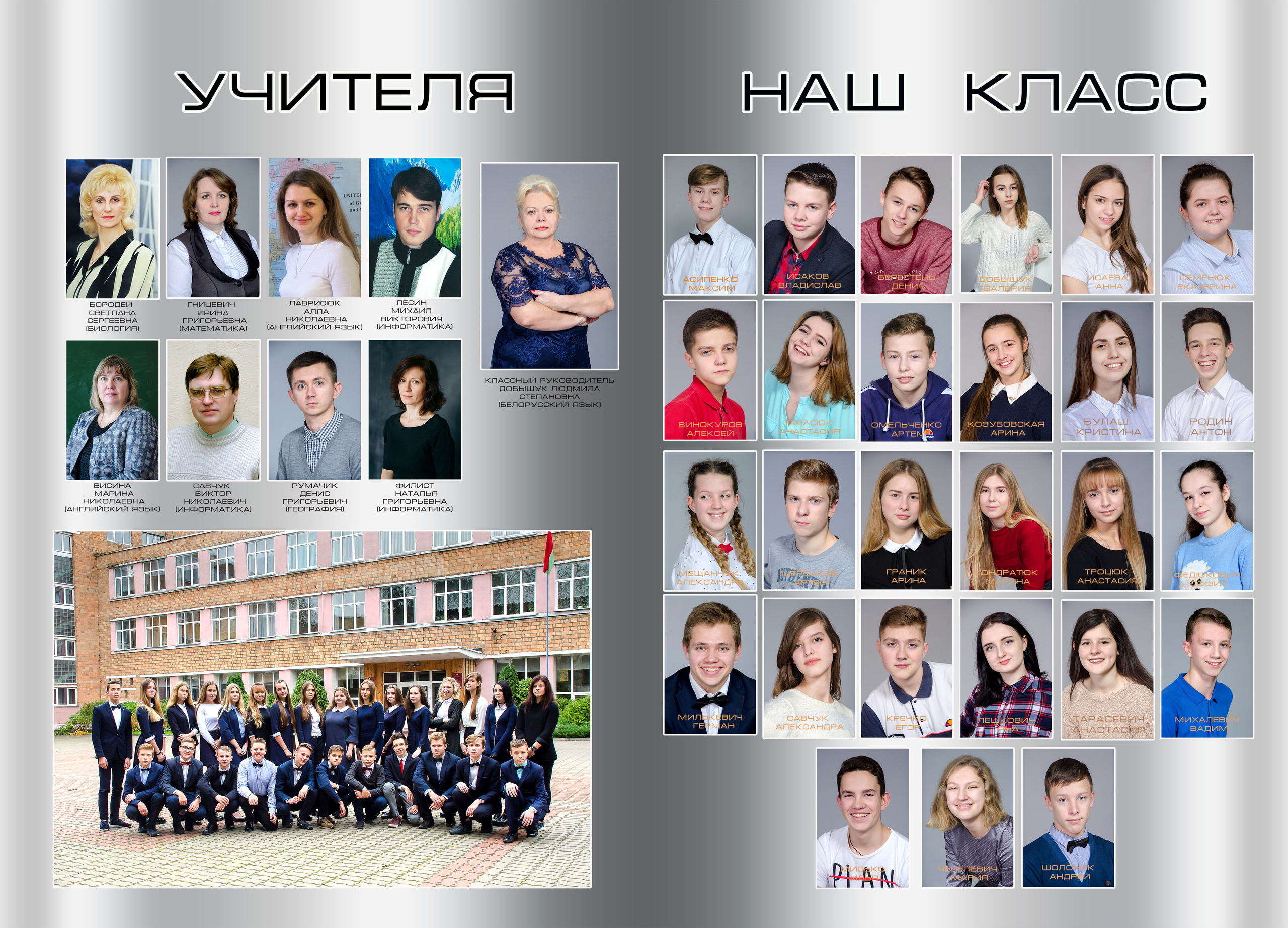 внутренний разворот альбома 9 класс