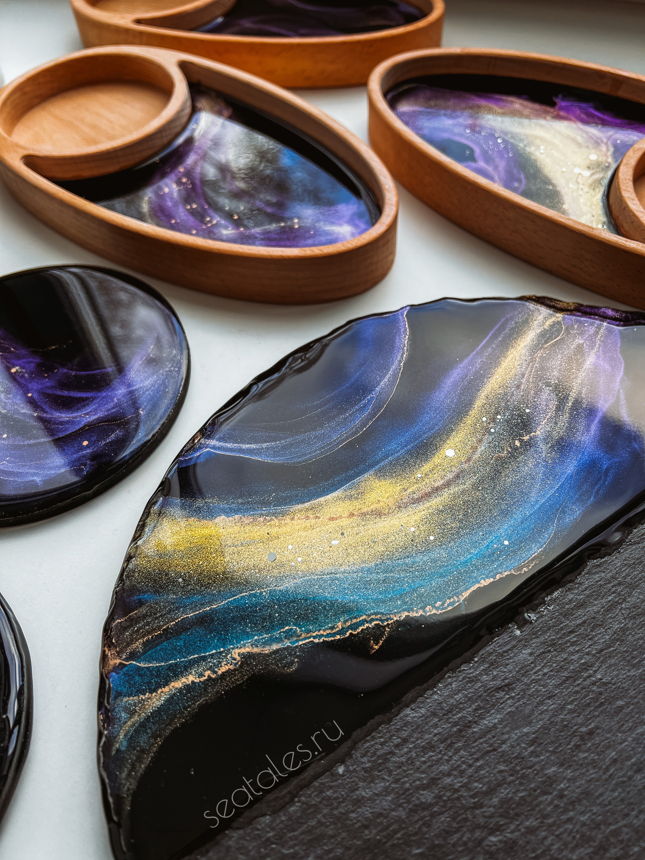 Онлайн мастер-классы по эпоксидной смоле и спиртовым чернилам. Seatales — эпоксидная смола и спиртовые чернила