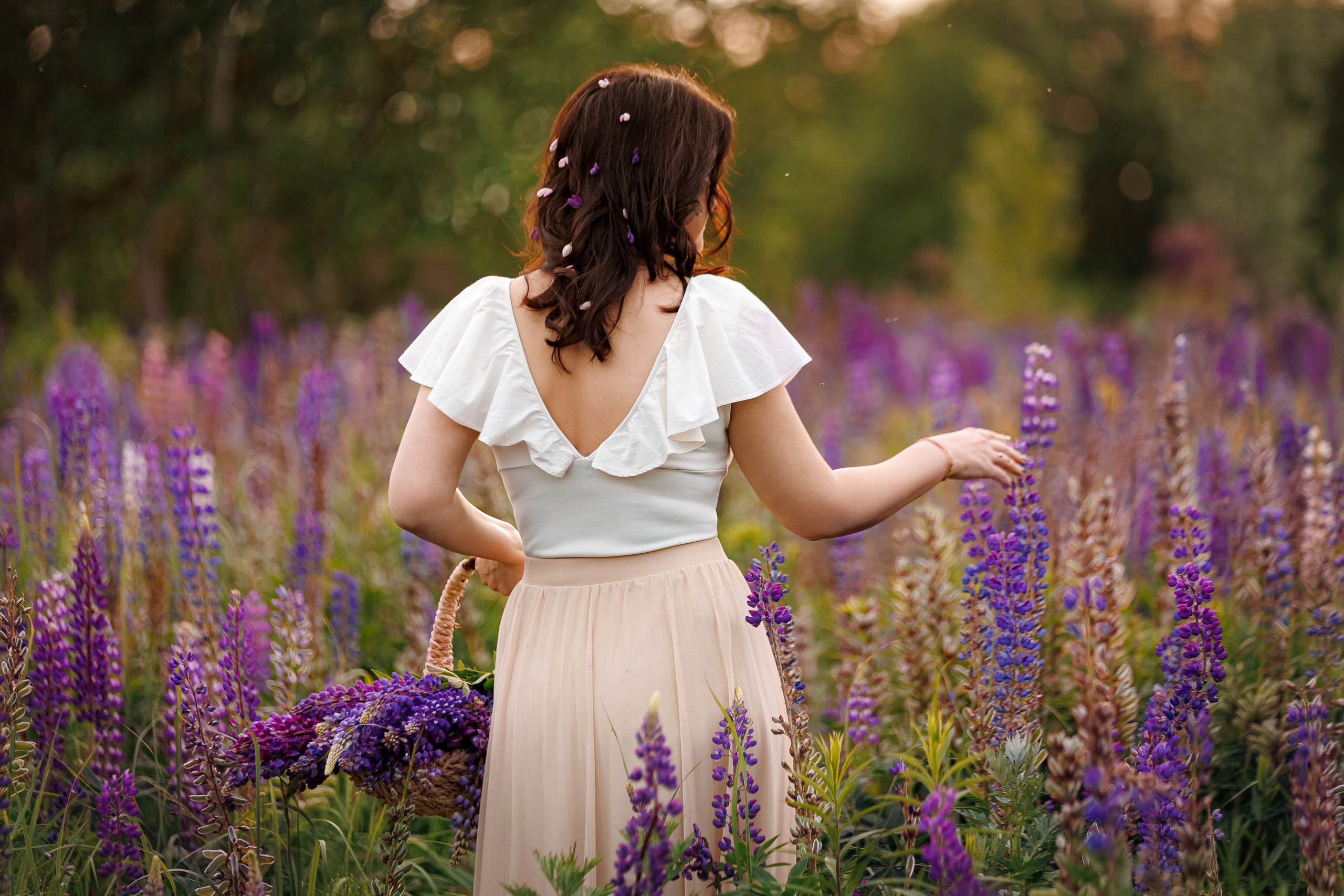 Оксана. Люпины. Семейный и детский фотограф Комина Елена, Власиха, Одинцово