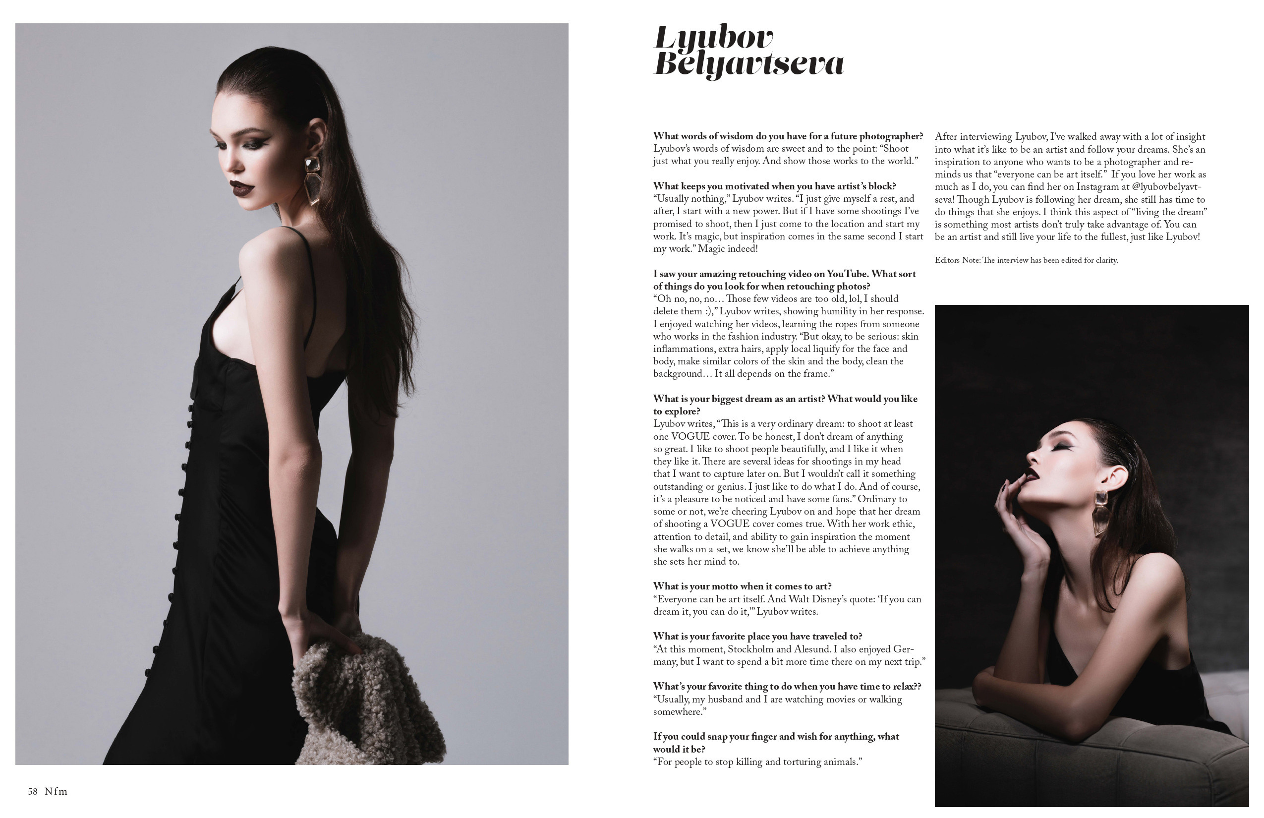 New Face (OCT 2021) + exclusive interview. Фотограф Любовь Белявцева