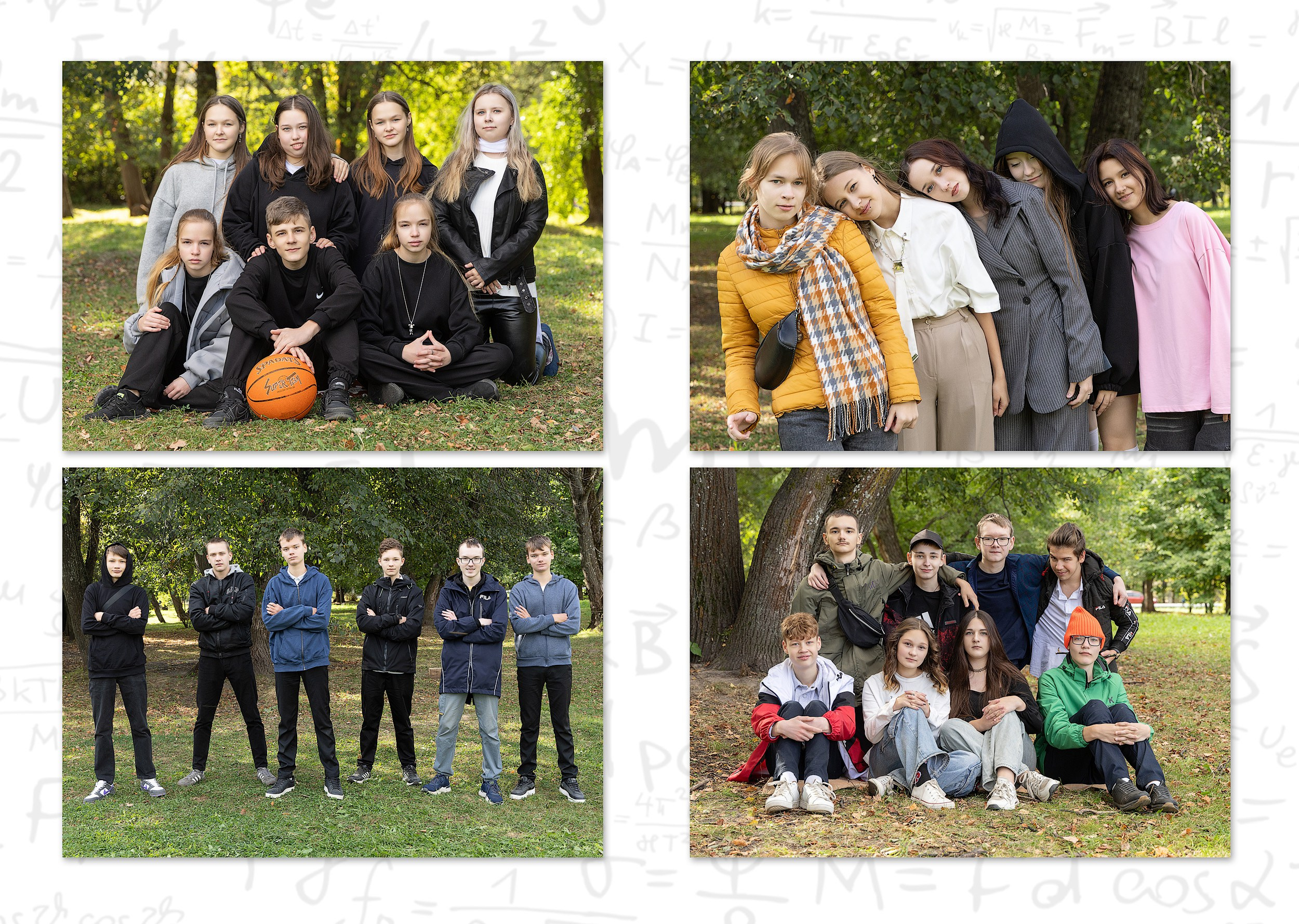 Групповой разворот 30*40 см выпускников 9 кл на 4 фото