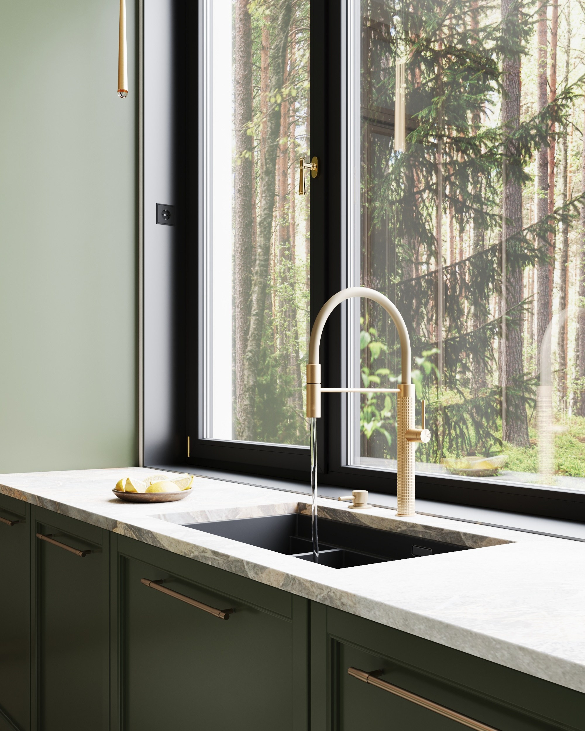 Kitchen in the forest. Дизайн интерьера | 3D визуализация | Миланская Марина