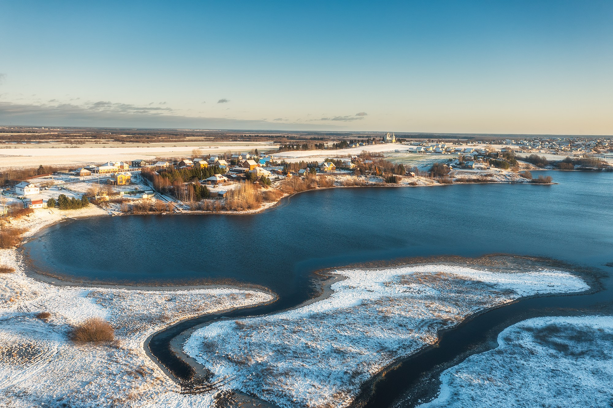 Предзимье в Матигорах. Аэросъемка в Архангельске, Александр Ермолин