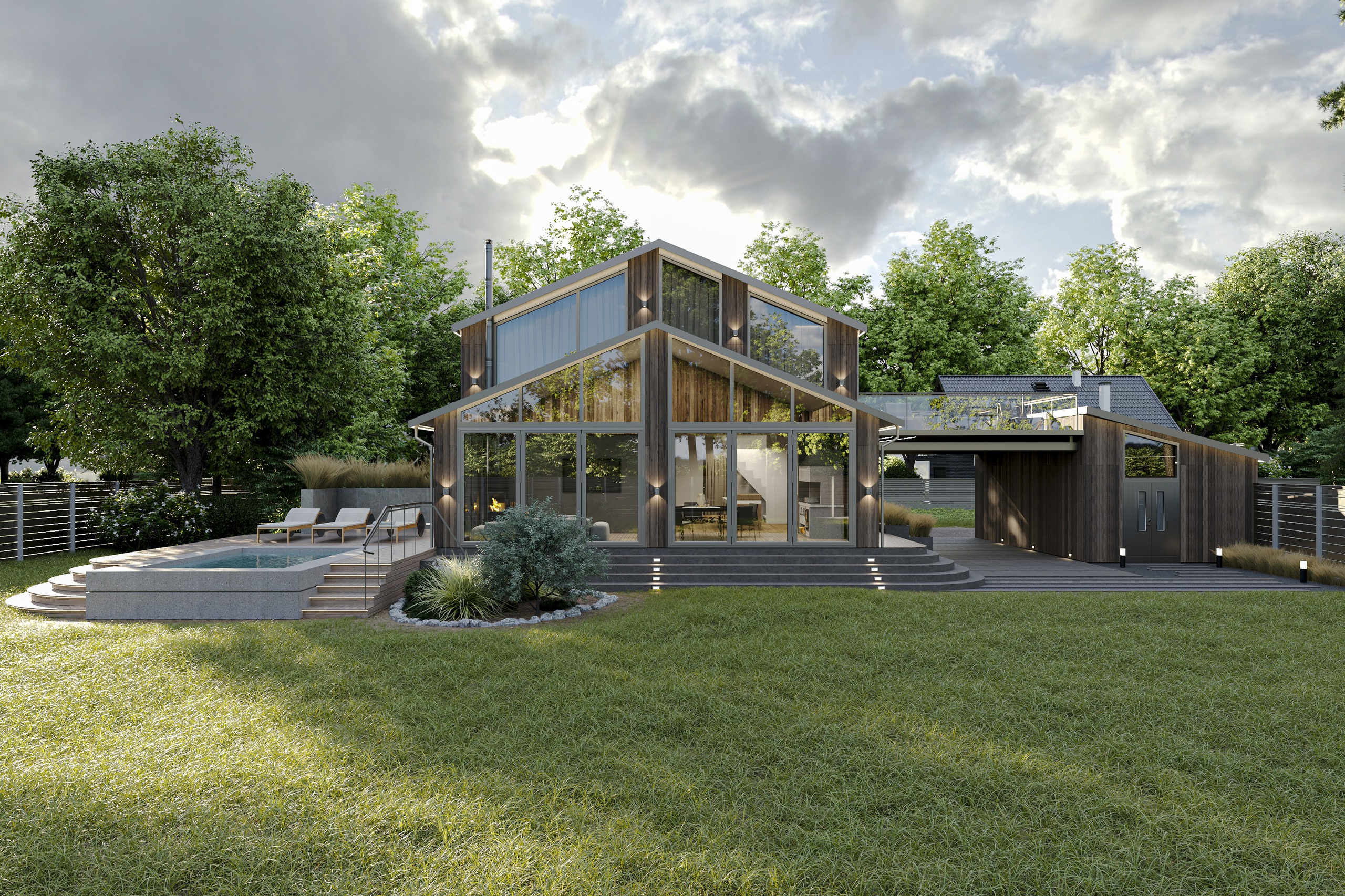 Реконструкция дачного дома из бруса. Дизайн интерьера и экстерьера в Санкт-Петербурге Яна Емельянова