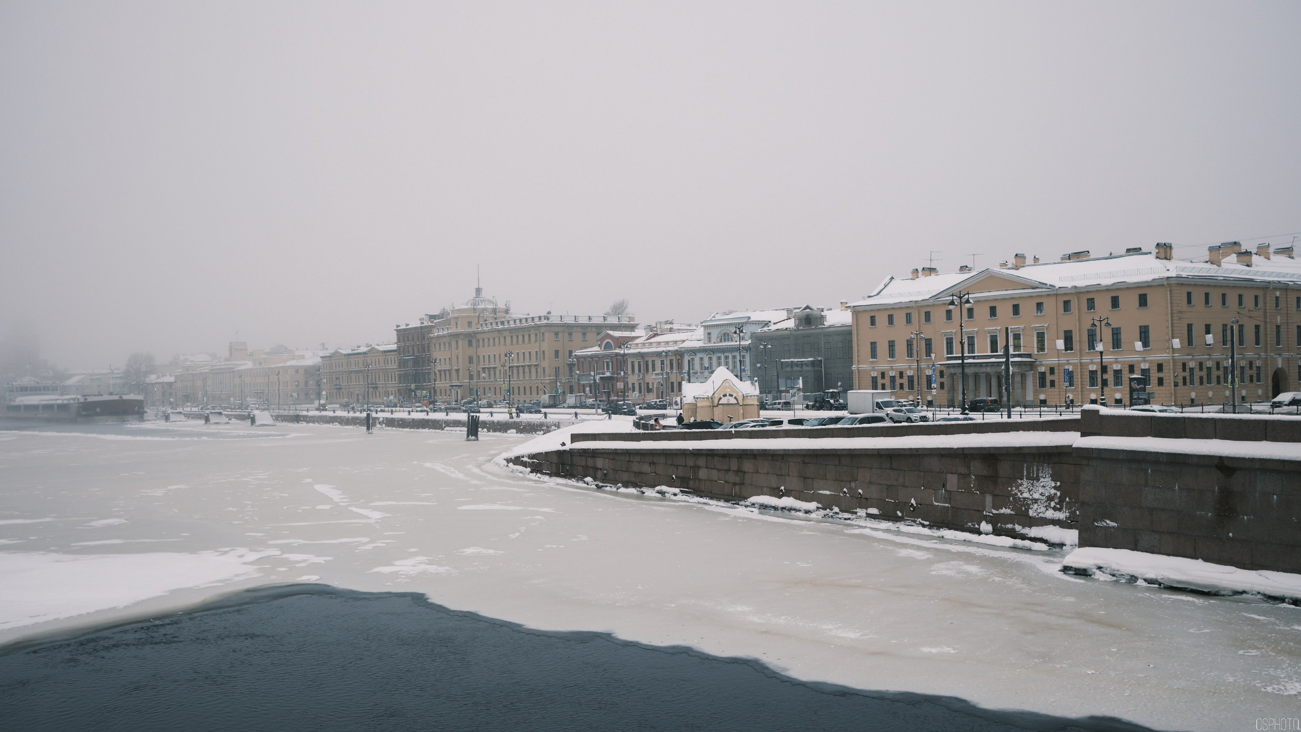 Снег и туман в Санкт-Петербурге. Фотографъ Сергѣевъ. Поймать мгновеніе