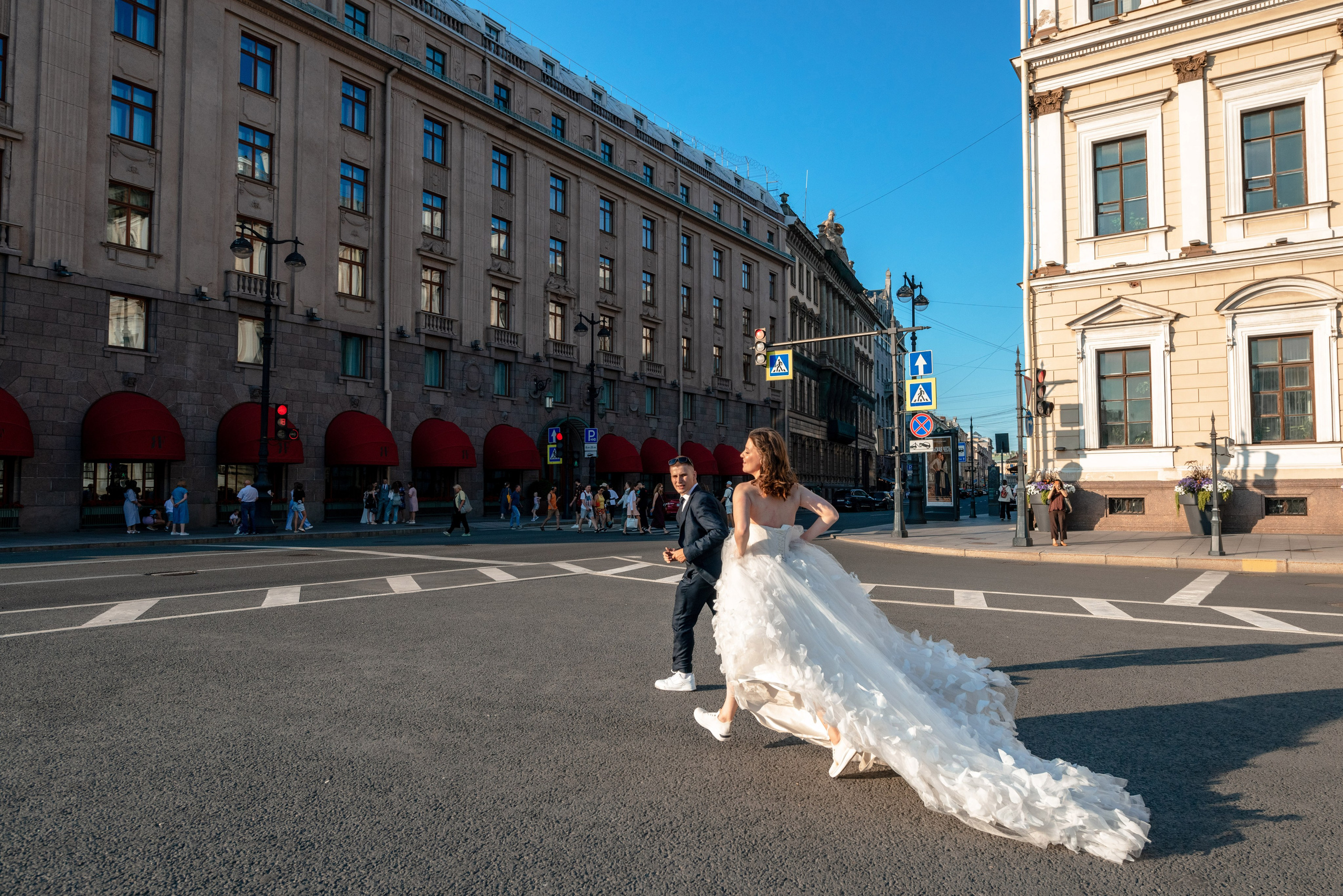 Зажигательная и динамичная свадебная фотосессия Анастасии и Максима. Портретный, семейный и свадебный фотограф в Санкт-Петербурге и в Пушкине Ширяев Денис