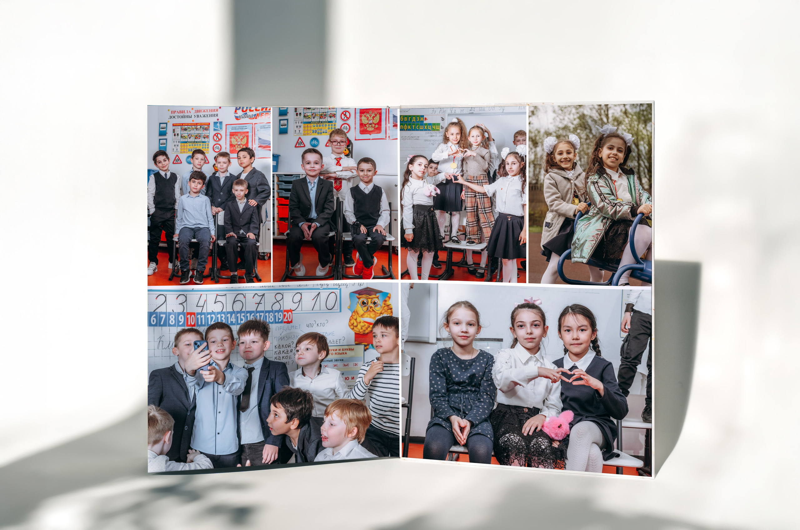 Выпускной альбом 1 класса — фотосессия в школе, деликатная ретушь и дизайн в Москве. MILATE — выпускные альбомы, фотосессии и видео в Москве