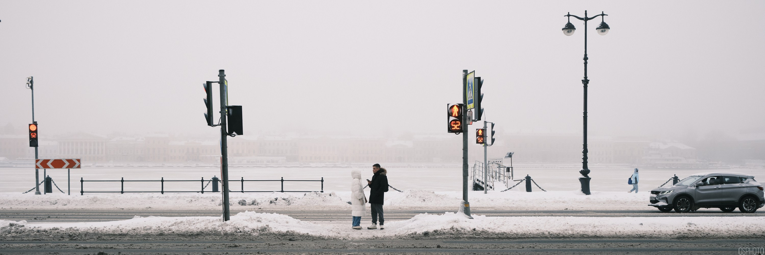 Снег и туман в Санкт-Петербурге. Фотографъ Сергѣевъ. Поймать мгновеніе