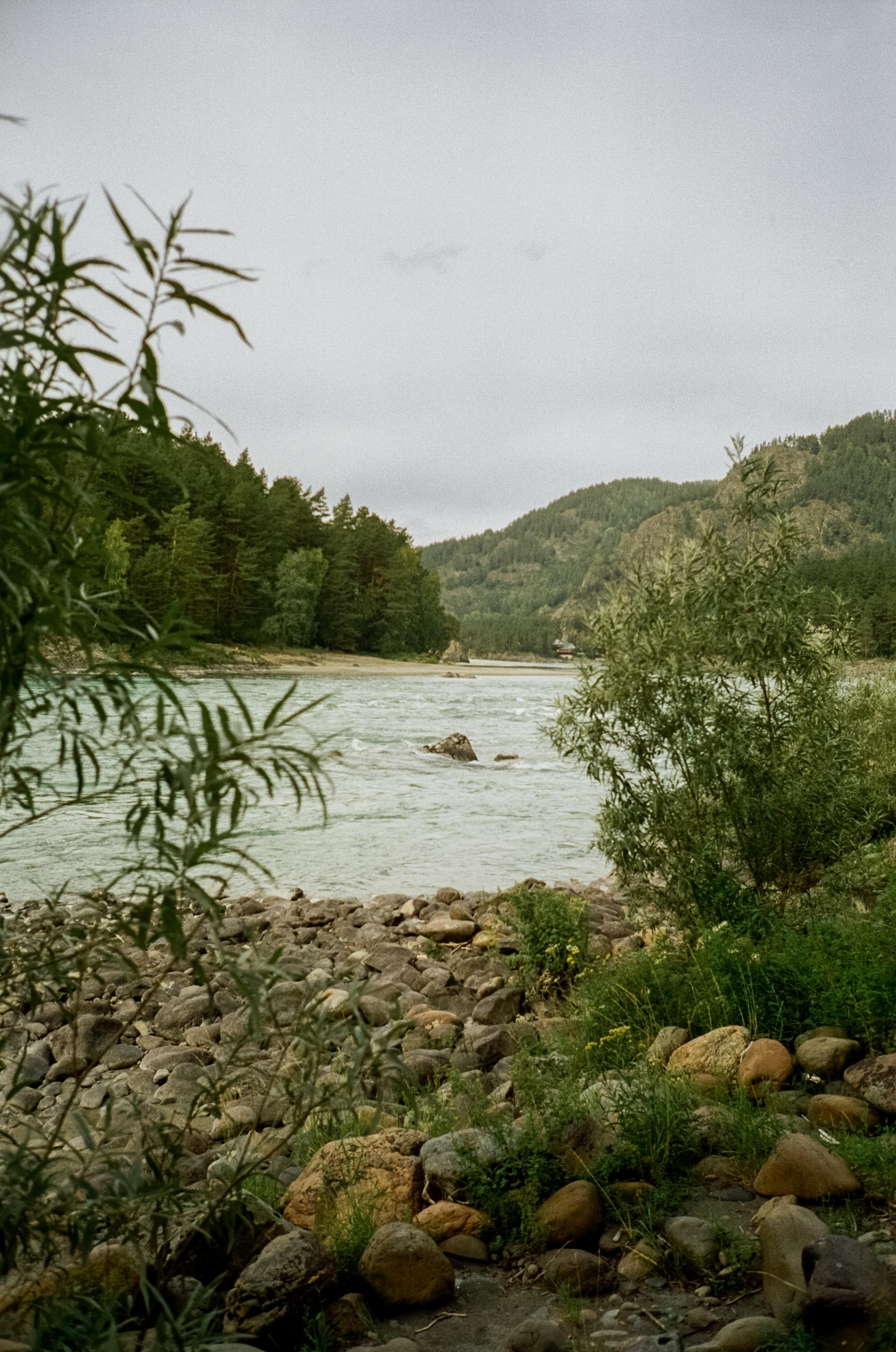 Кызыл-Таш на Катуни. Береговая вышка и скалы. Фотограф-документалист Мария Осокина