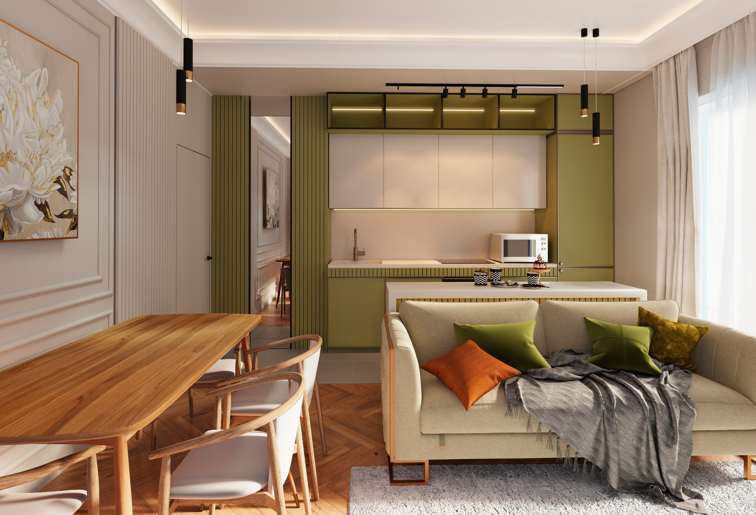 Дизайн-проектквартиры 65 кв. м. Интерьерный дизайнер в Сочи Поплавская Татьяна. Проектирование интерьеров и организация процесса ремонта