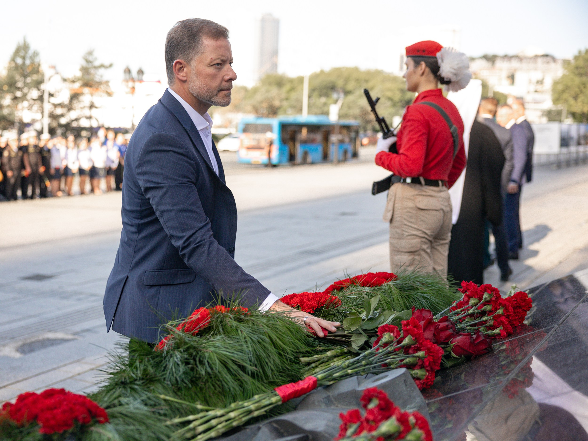 Памятная акция у мемориала «Боевая слава Тихоокеанского флота». Фотограф Наташа Скрипка