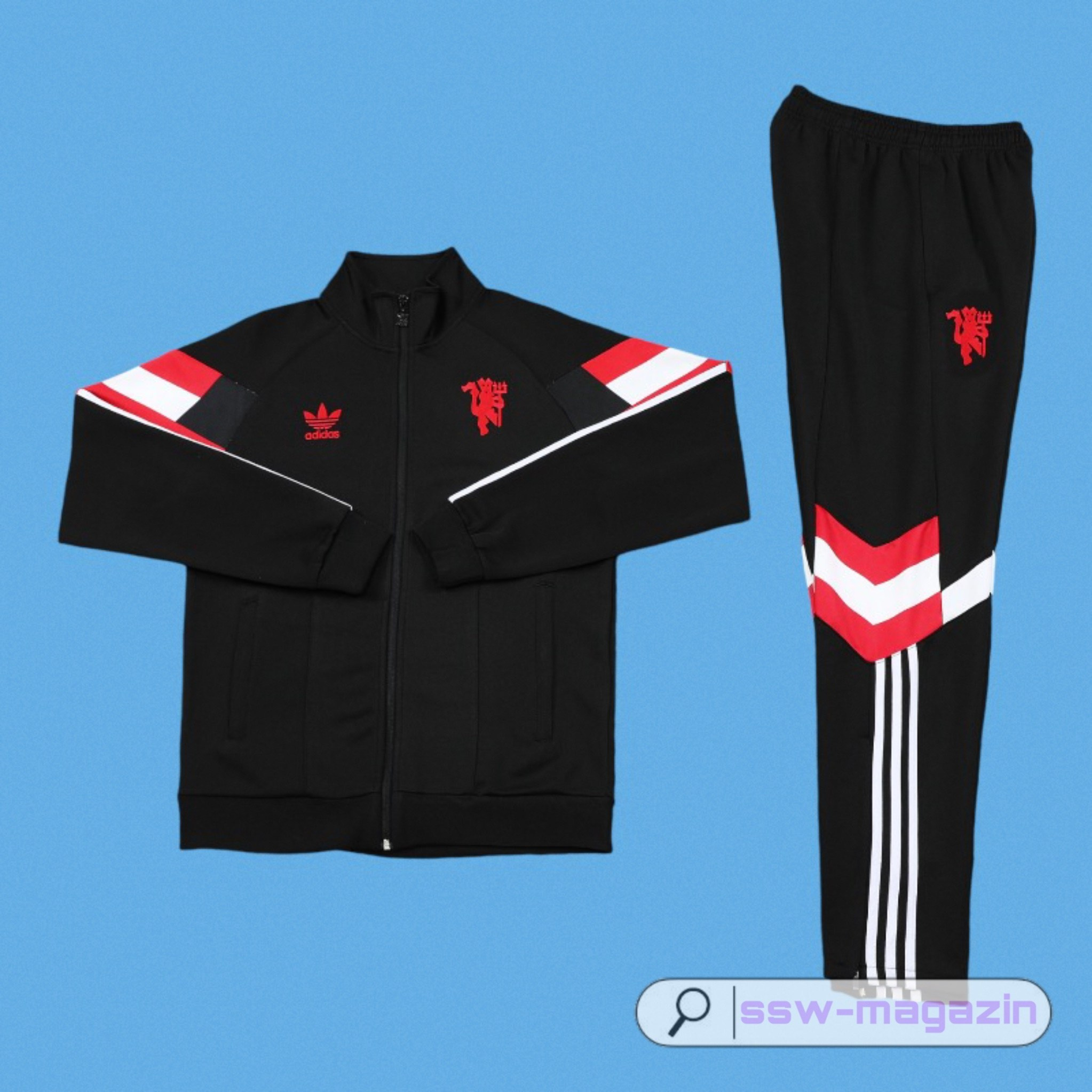 Спортивный костюм Manchester United 2025-2026 чёрный купить. Футбольный магазин — ssw_magazin