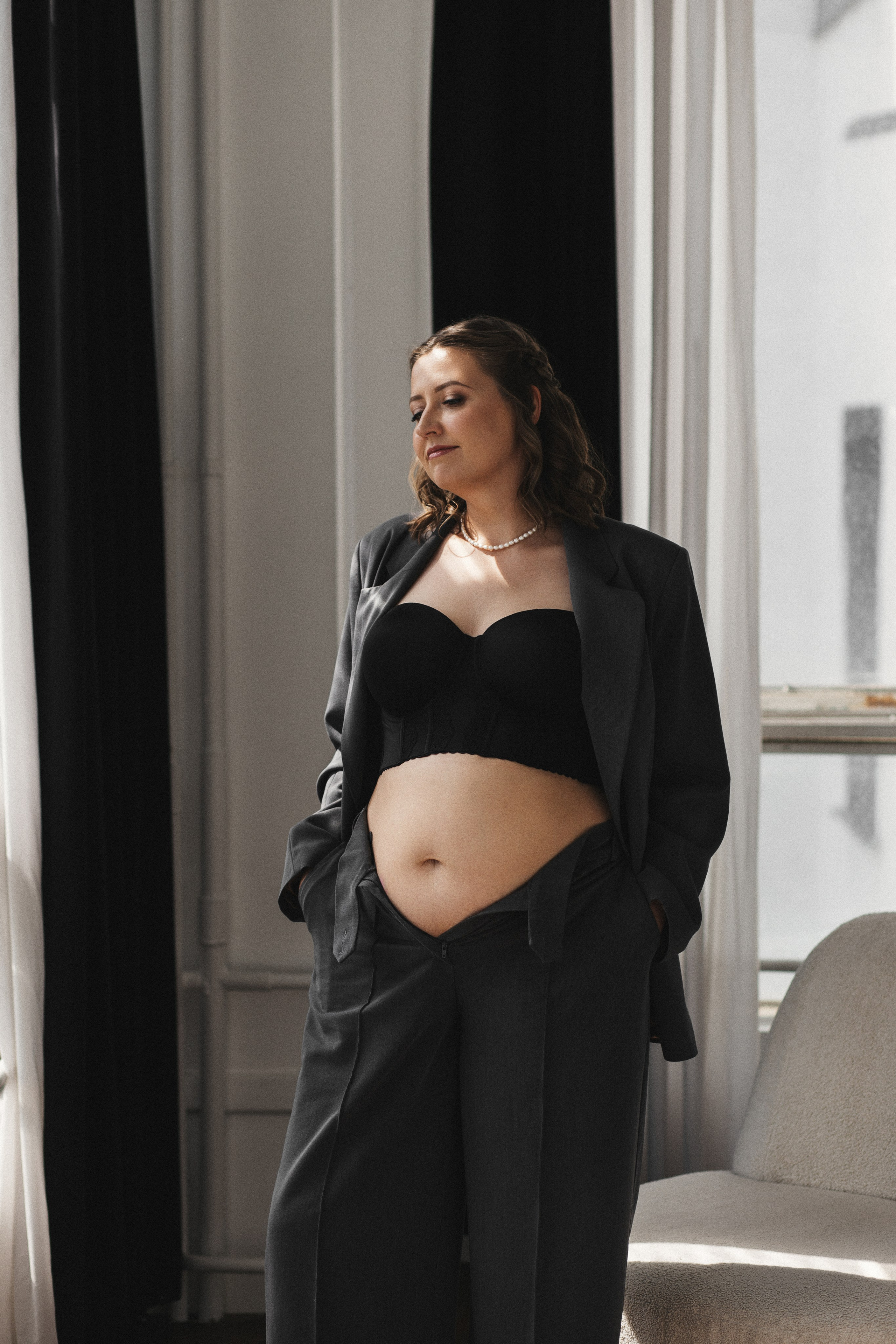 Беременная фотосессия в студии. Портретный и семейный фотограф в Москве Мария Рослякова