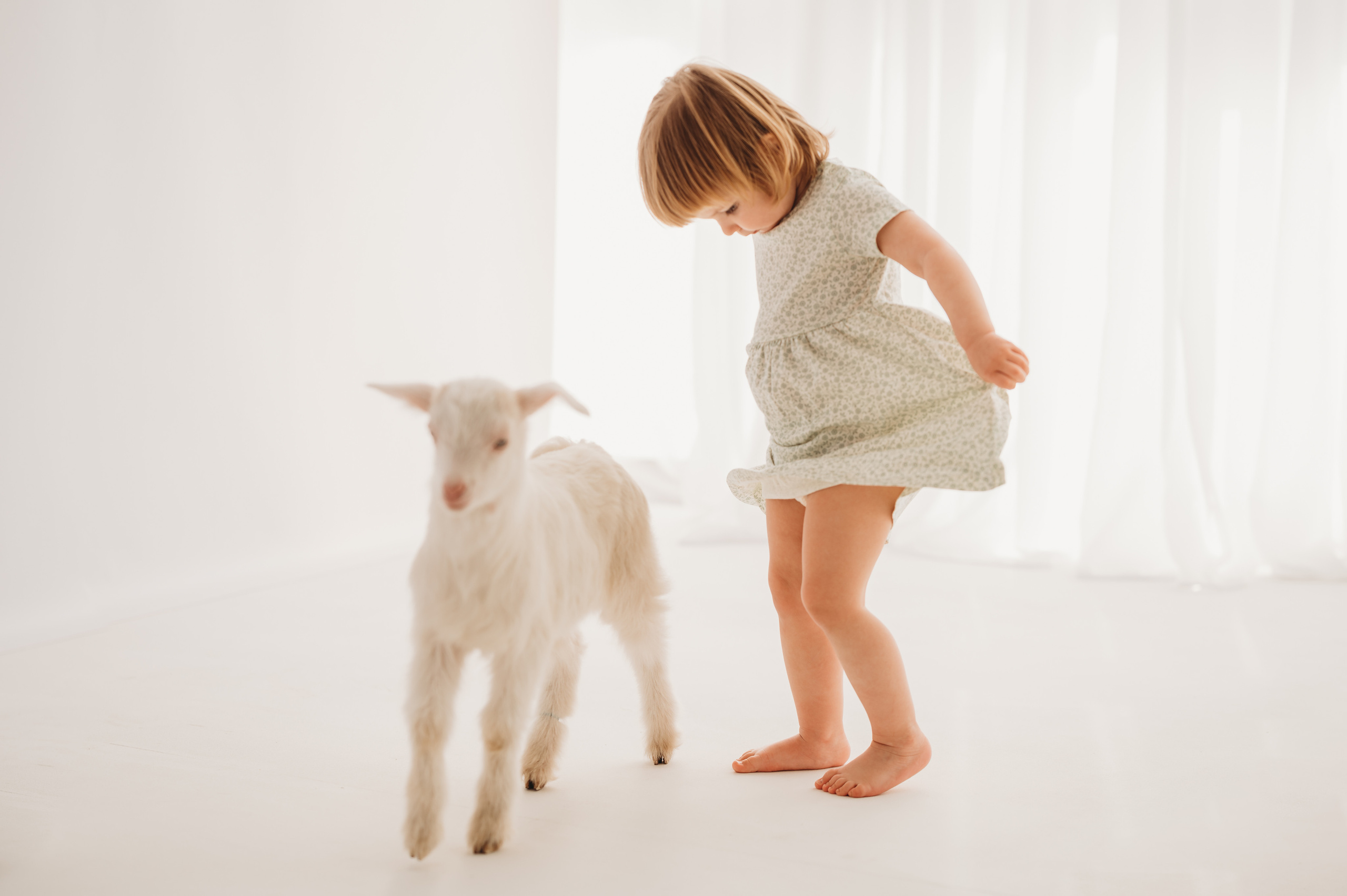 Полинка и козленок. Детский и семейный фотограф Ирина Гладких