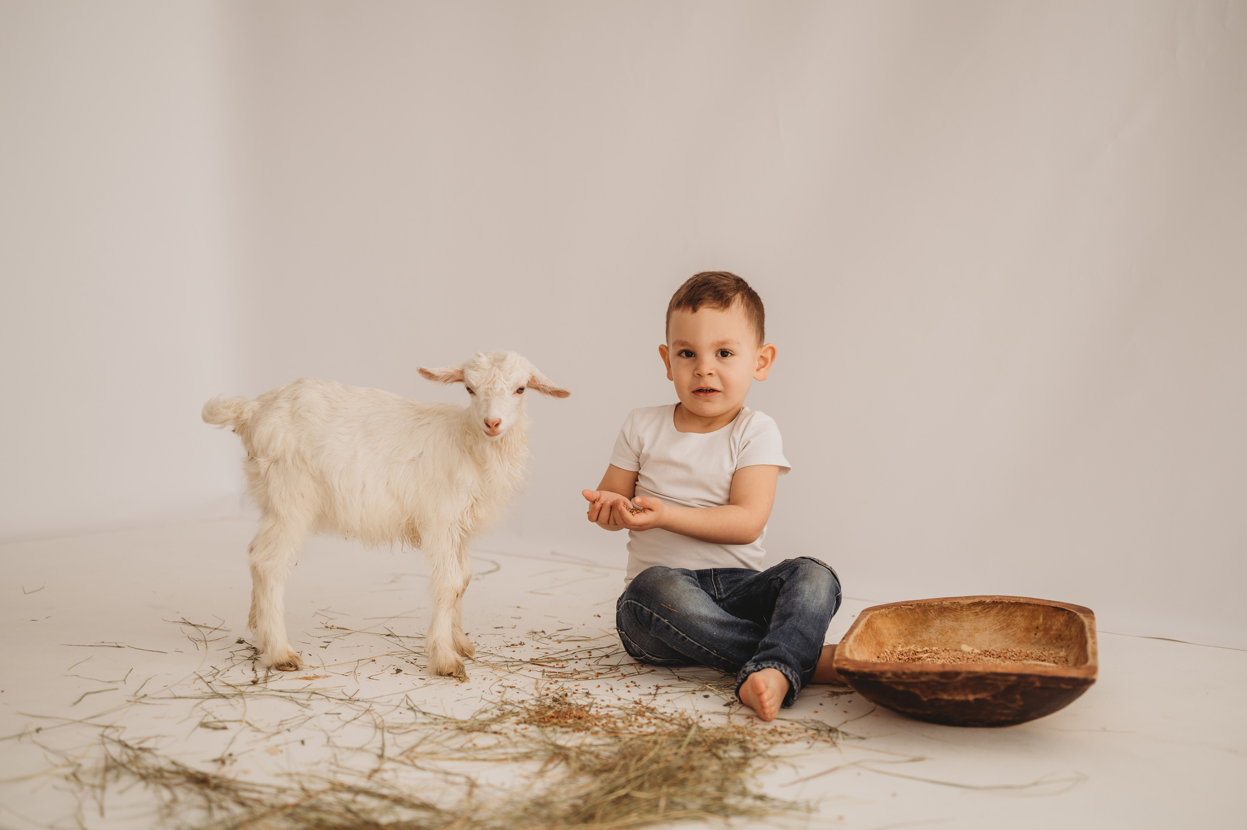 Арсюша и козленок. Детский и семейный фотограф Ирина Гладких