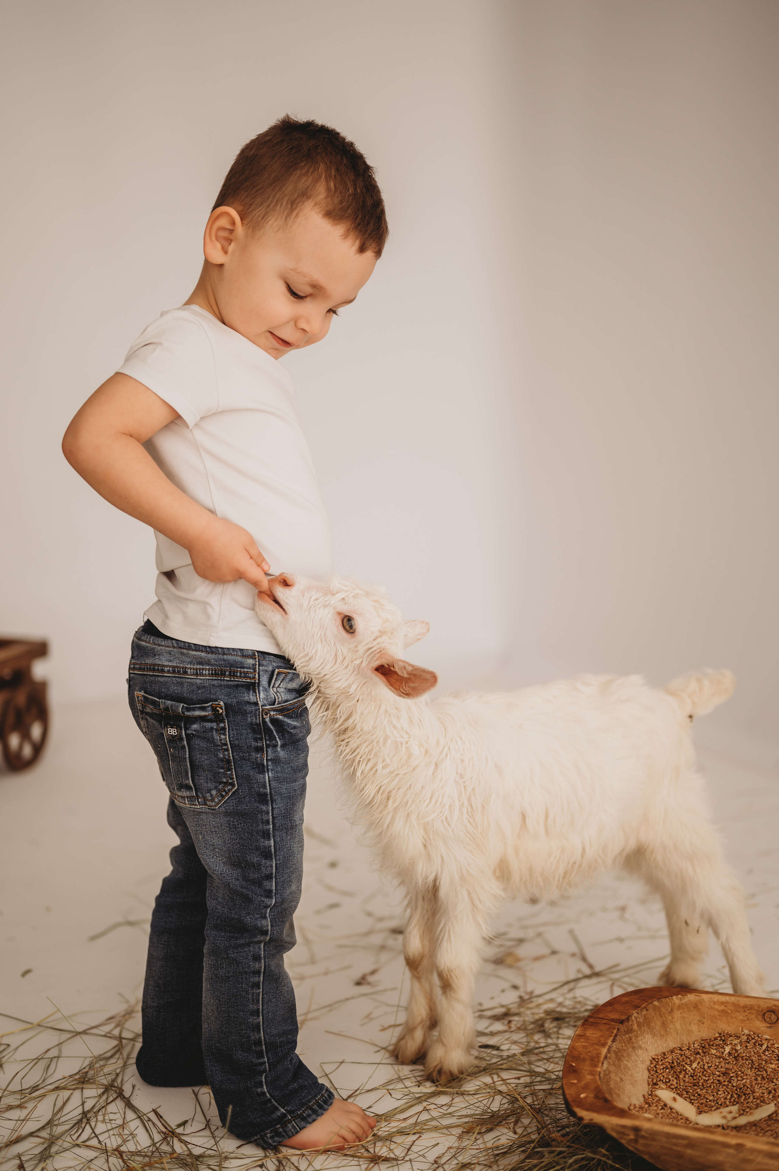 Арсюша и козленок. Детский и семейный фотограф Ирина Гладких