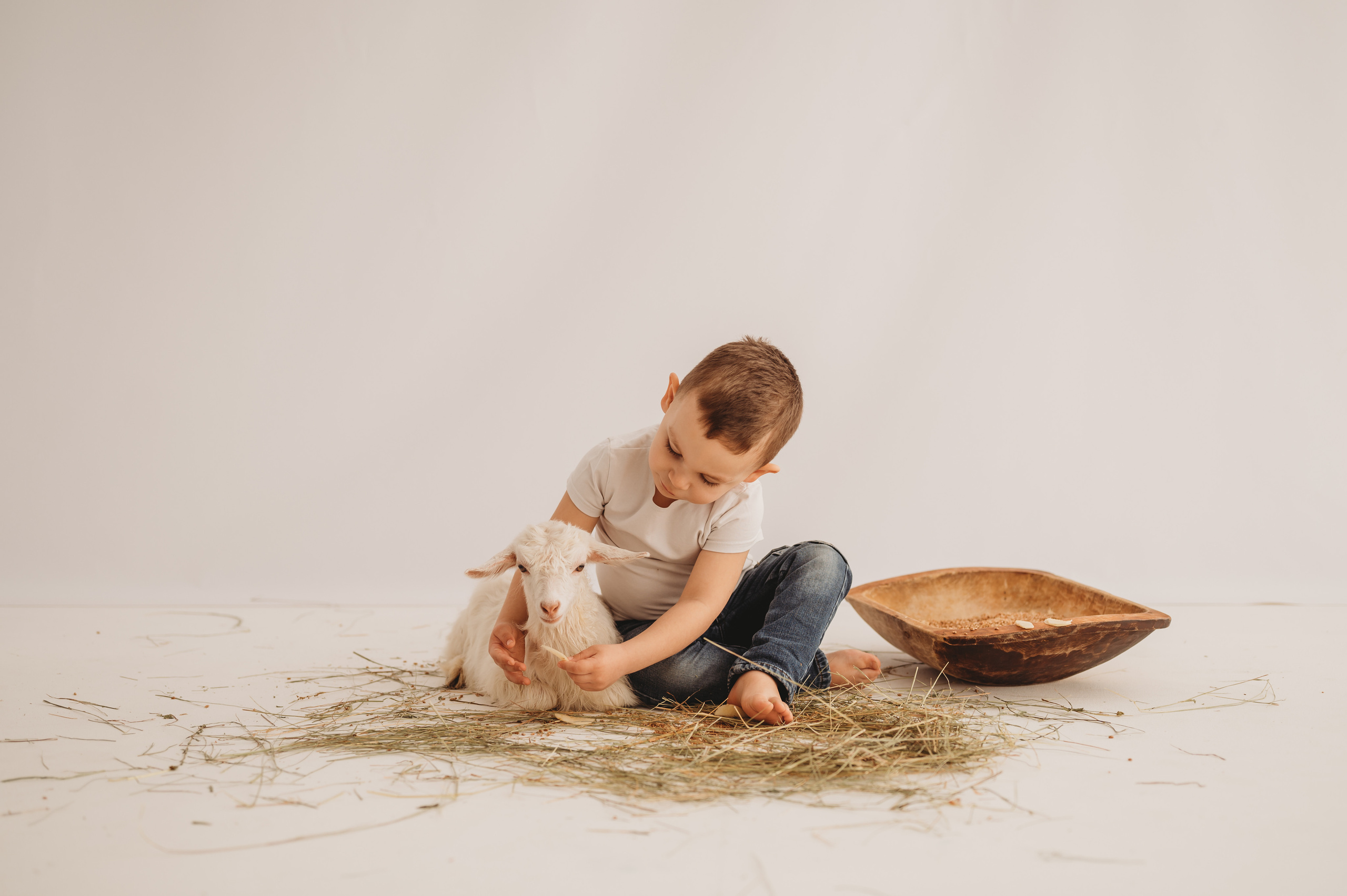 Арсюша и козленок. Детский и семейный фотограф Ирина Гладких