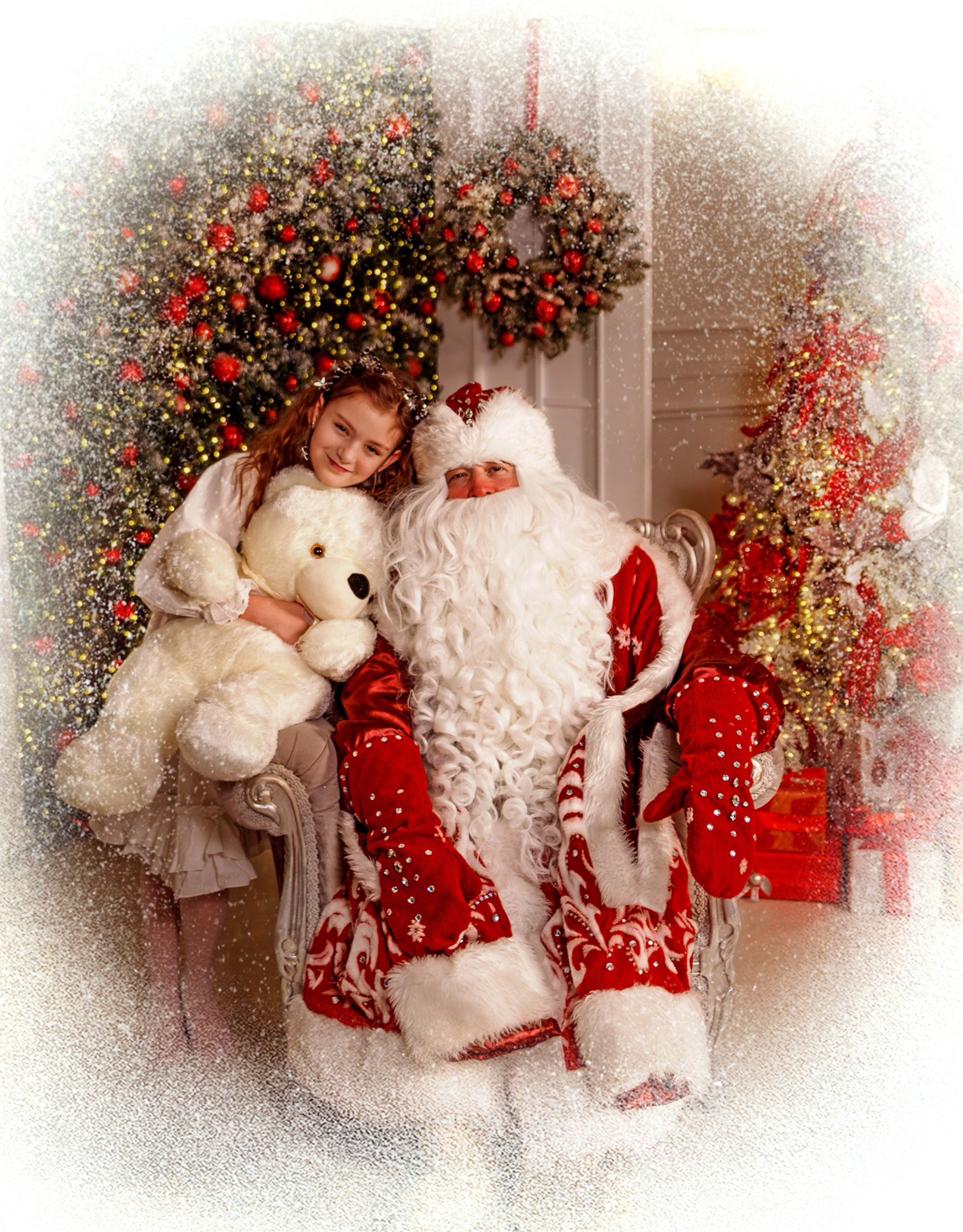 Новогодняя фотосессия,студийная фотосессия, фотосессия с дедом морозом