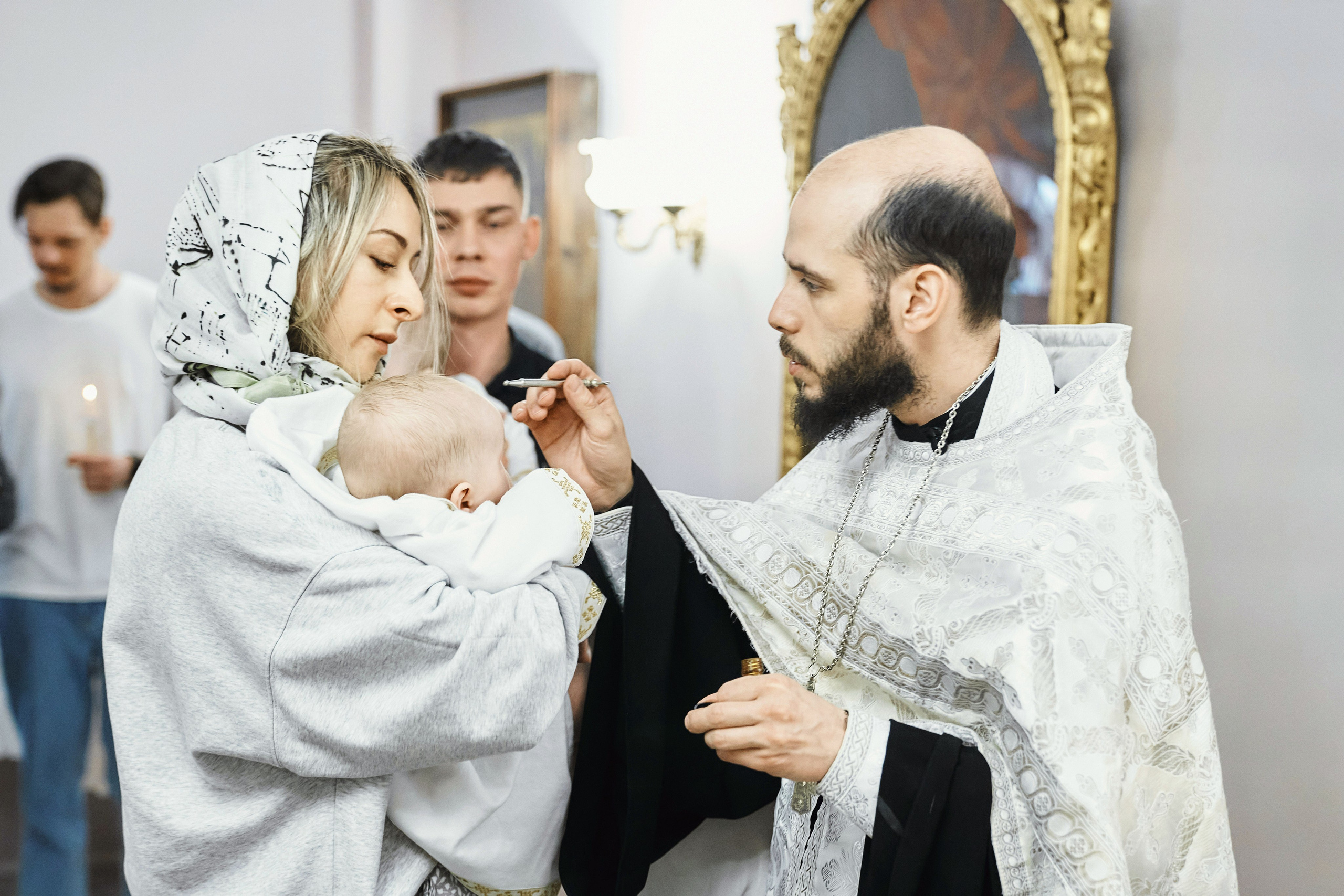 Крещение ребёнка в Церкви Илии Пророка и Воздвижения Честного Креста Господня в Черкизове