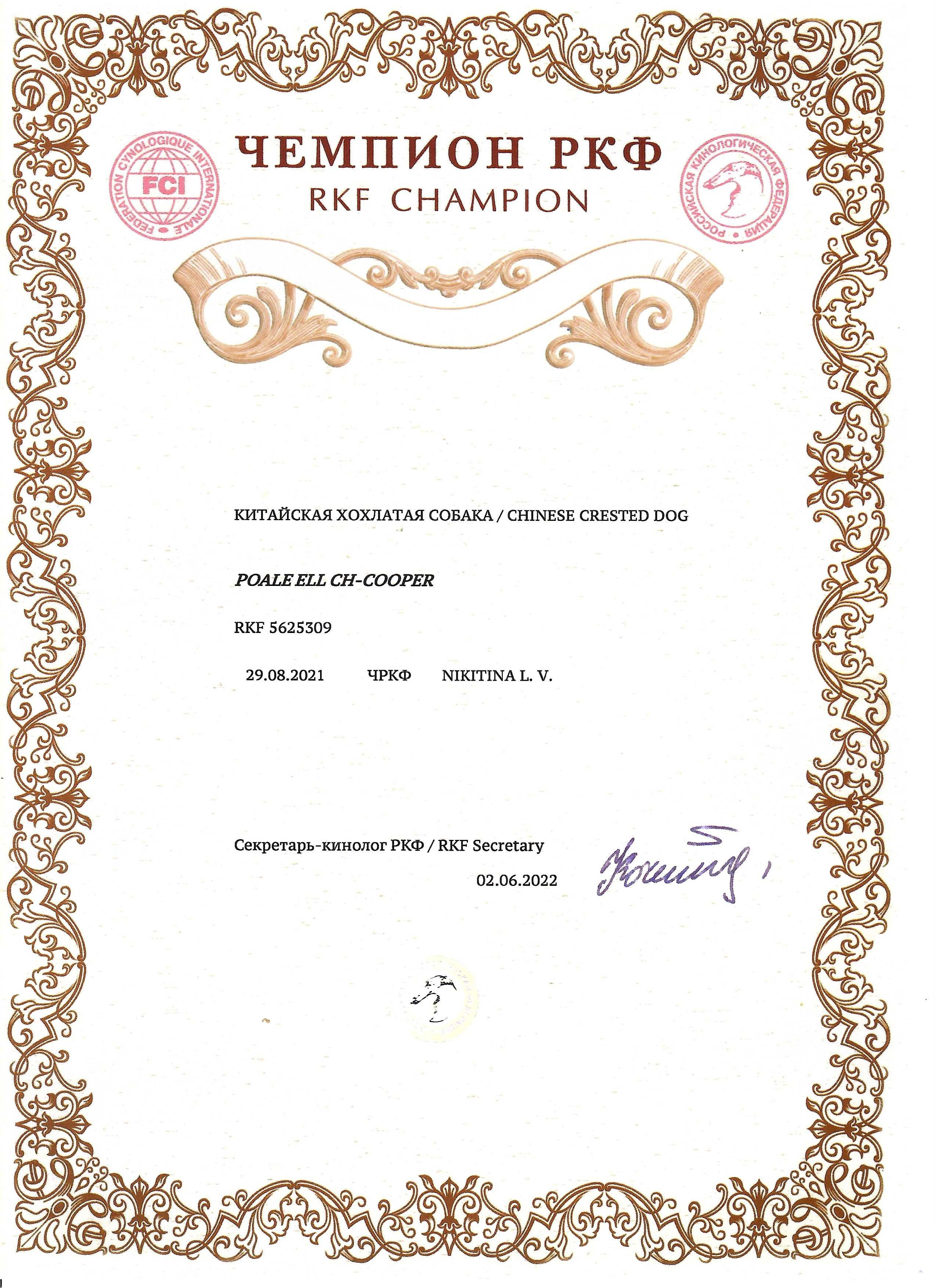 Poale Ell Cooper. Chinese Crested Dog Kennel Poale Ell