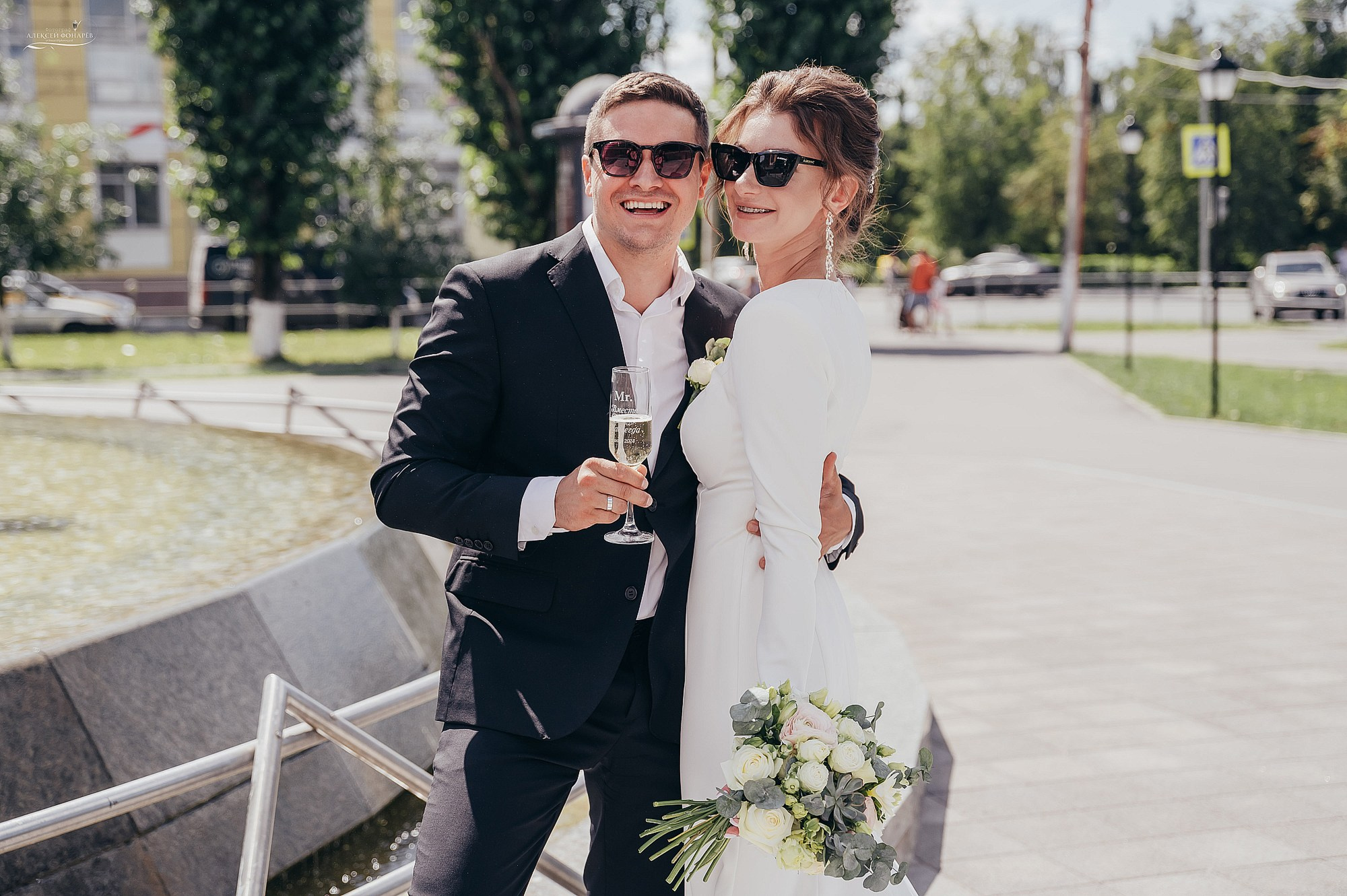 Свадебная фотосессия красивой пары. Свадебный фотограф в Дубне Алексей Фонарёв