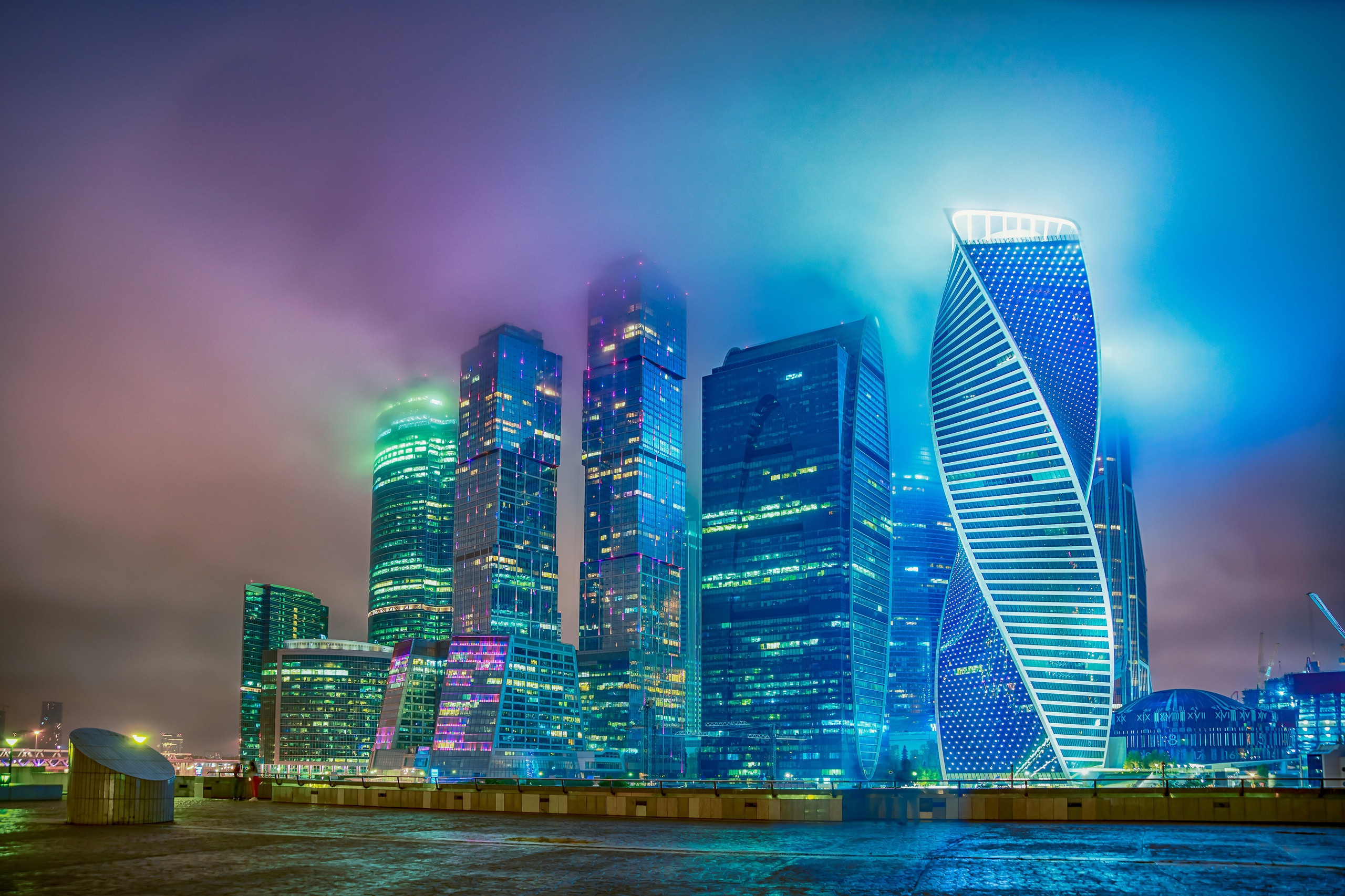 Москва сити вечерняя съёмка