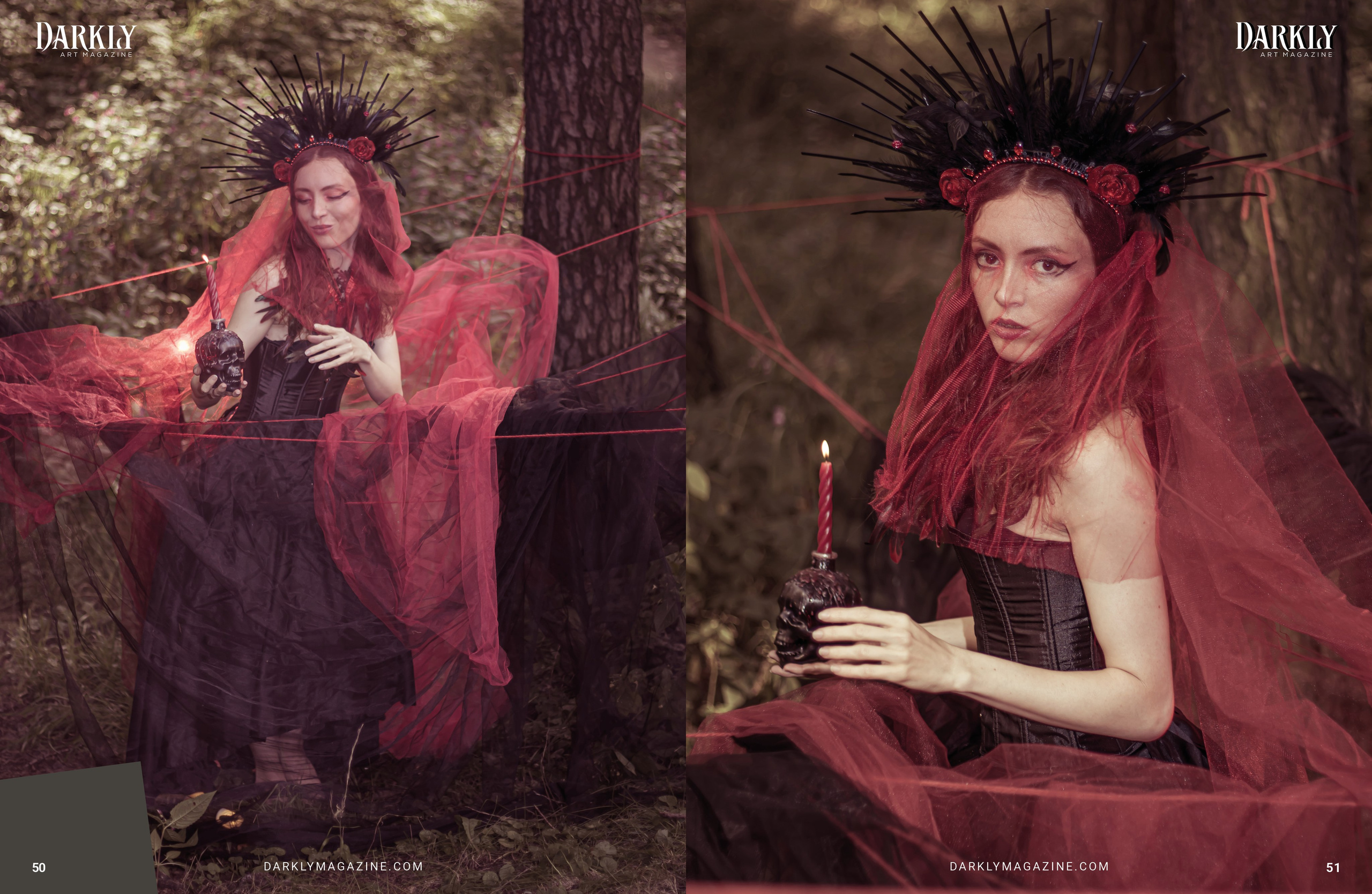 Страница публикации DARKALY Magazine, образ ведьмы • фотограф Карасёва Елена
